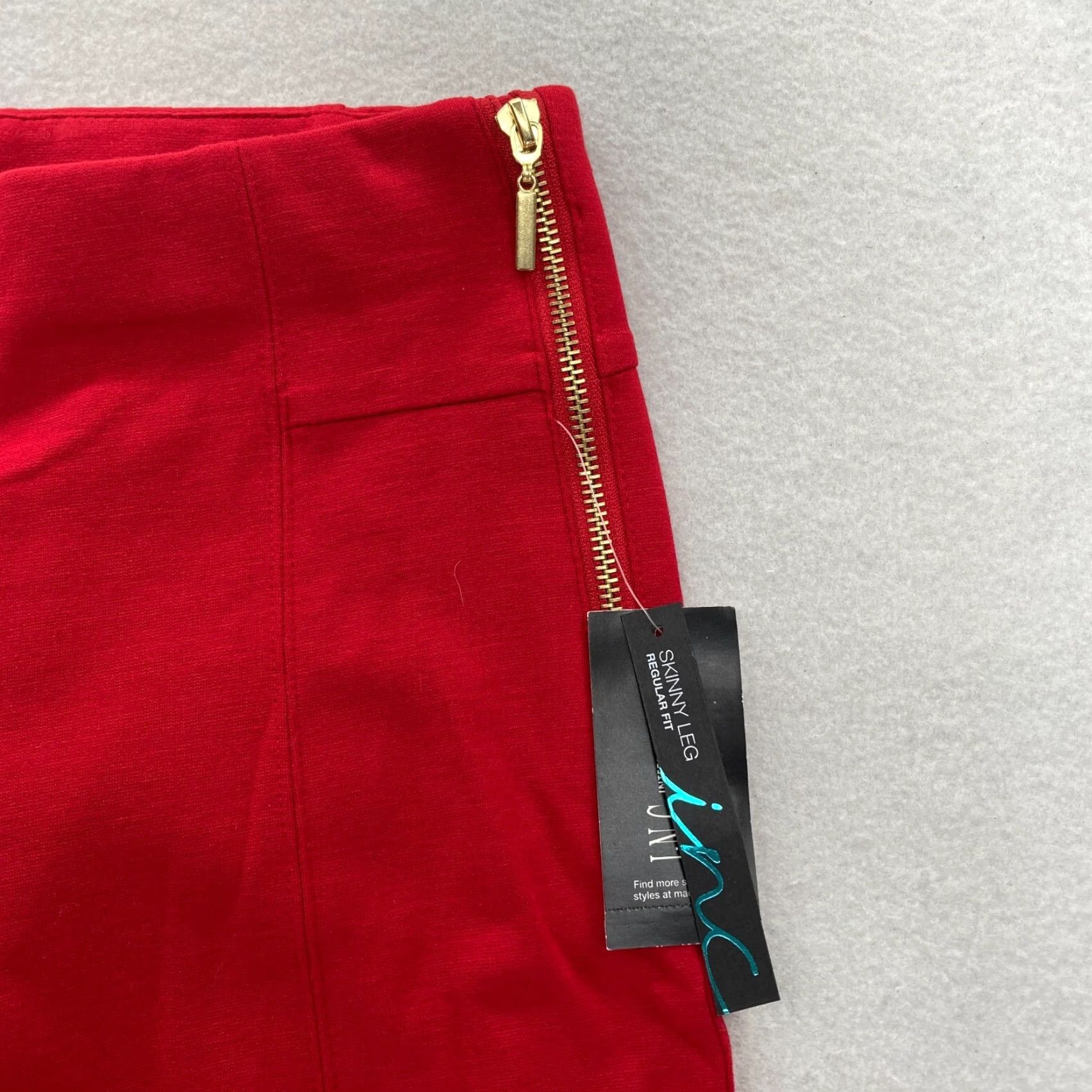 Vintage INC International Concepts Skinny Ankle Pants Women 6P Petite Red Stretch NWT Pants Size 28" / US 6 / IT 42 - 3 Thumbnail