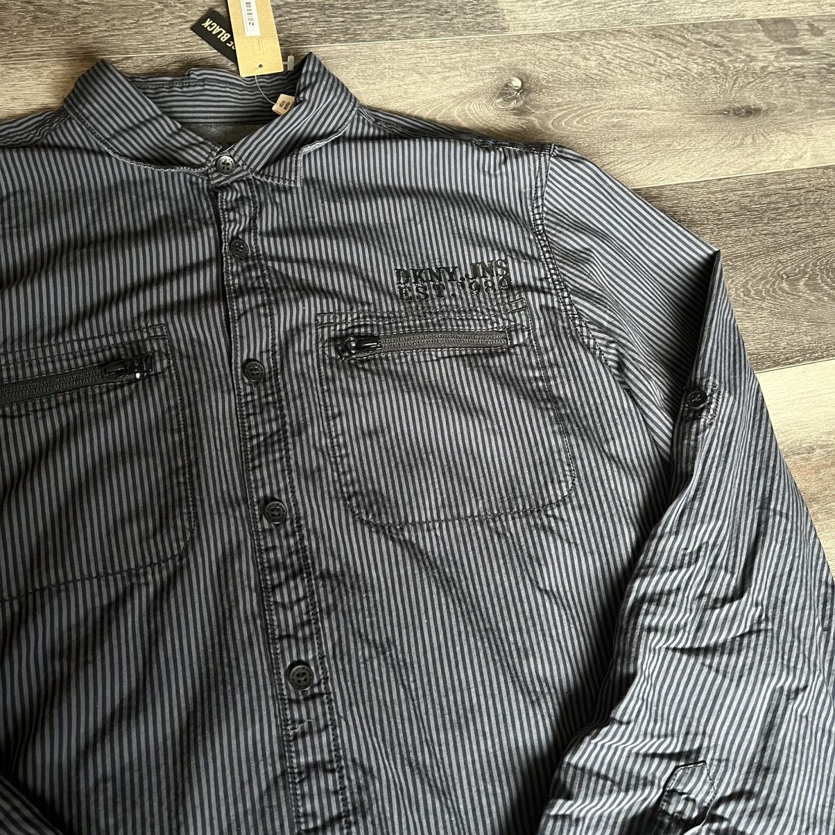 DKNY × Vintage New Vintage Y2K DKNY Jeans Stripe Navy Black Button Up Shirt Size US L / EU 52-54 / 3 - 3 Thumbnail