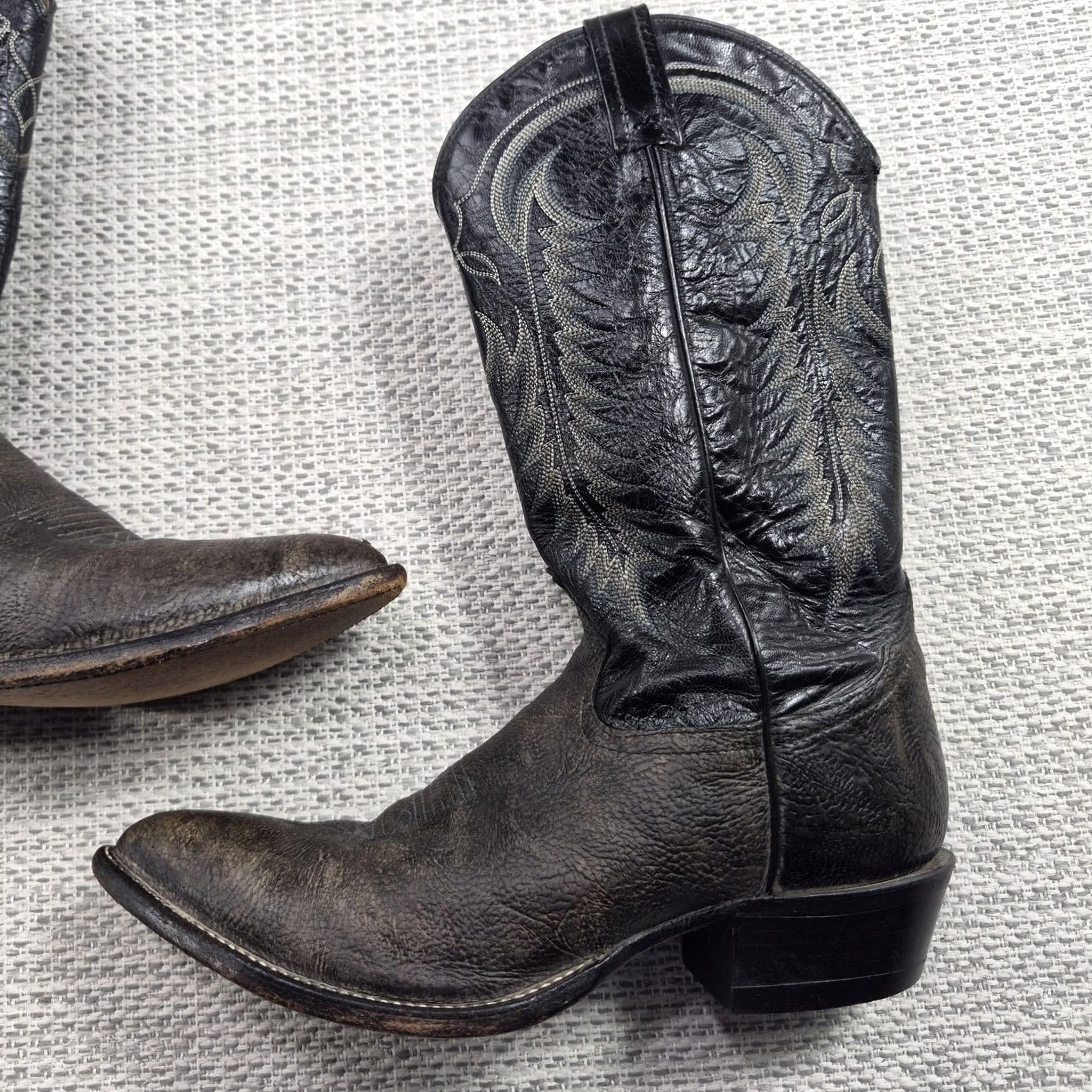 Tony Lama Tony Lama 6252 Boots Mens 10.5 D Black Leather Western Pointed Toe Made USA Size US 11 / EU 44 - 5 Thumbnail
