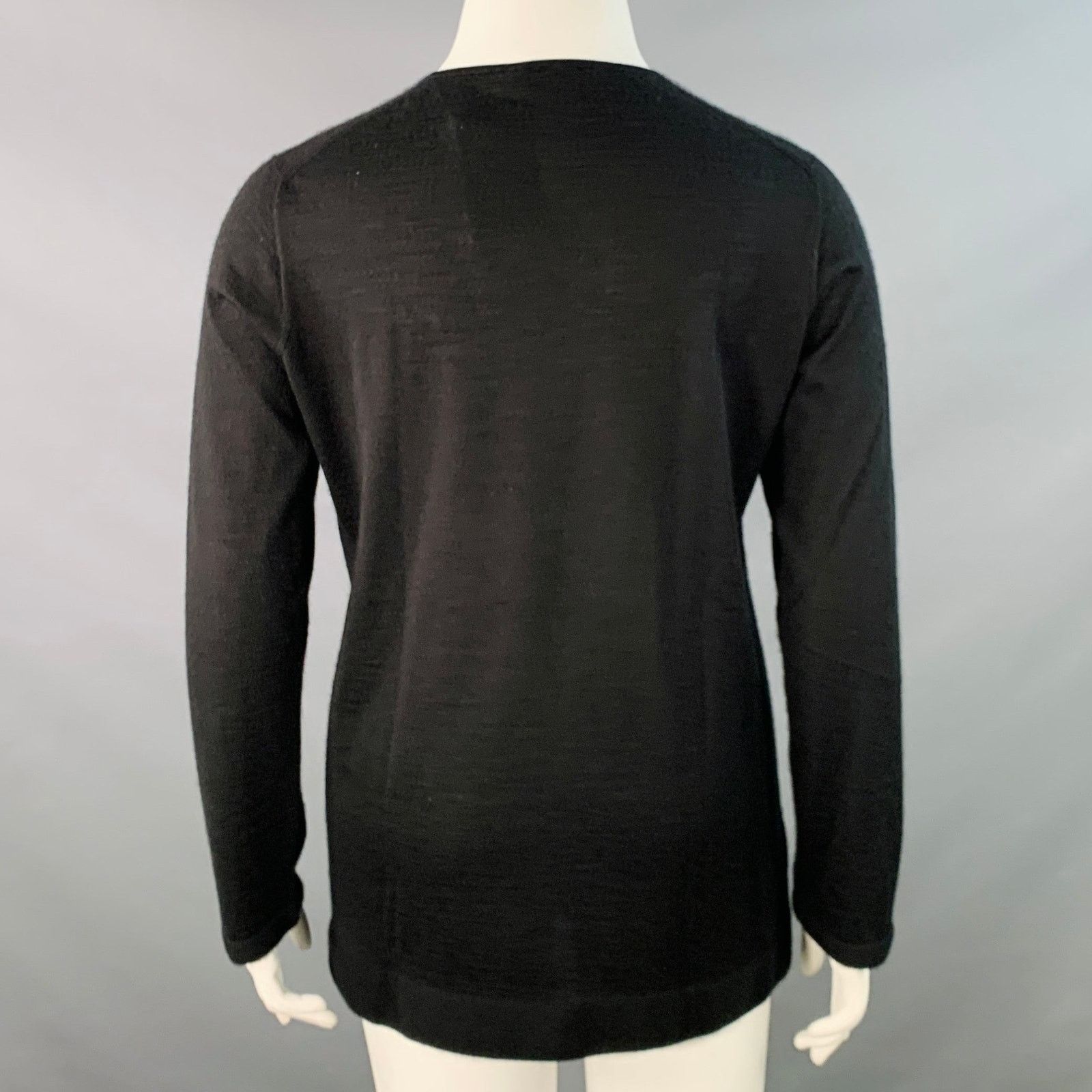 Akris AKRIS Size 14 Black Cashmere Silk Crew Neck Pullover Size XL / US 12-14 / IT 48-50 - 3 Thumbnail