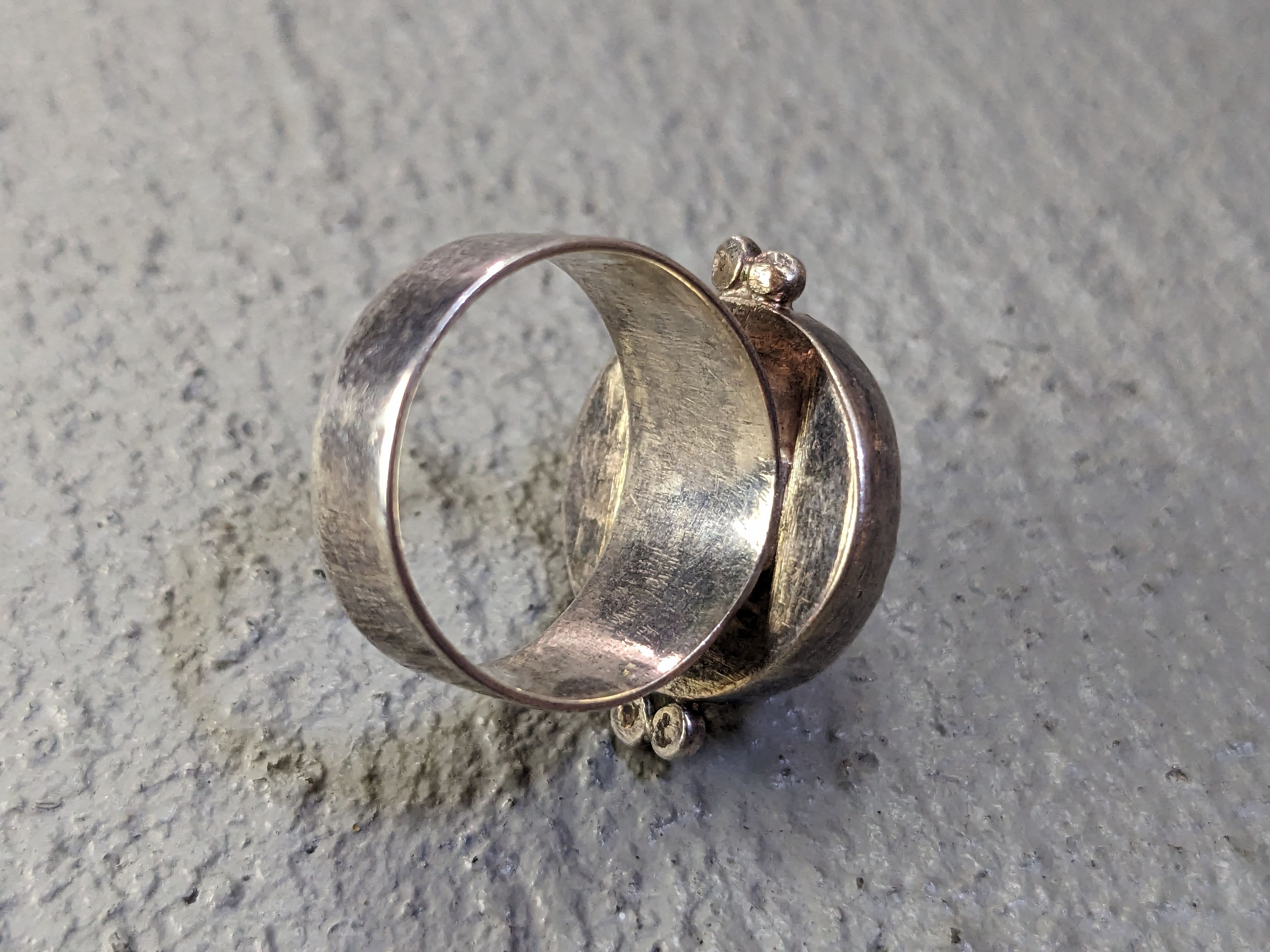 Jewelry Sterling Silver Ring Size 6 Rutilated Quartz Round Modern Size ONE SIZE - 8 Thumbnail
