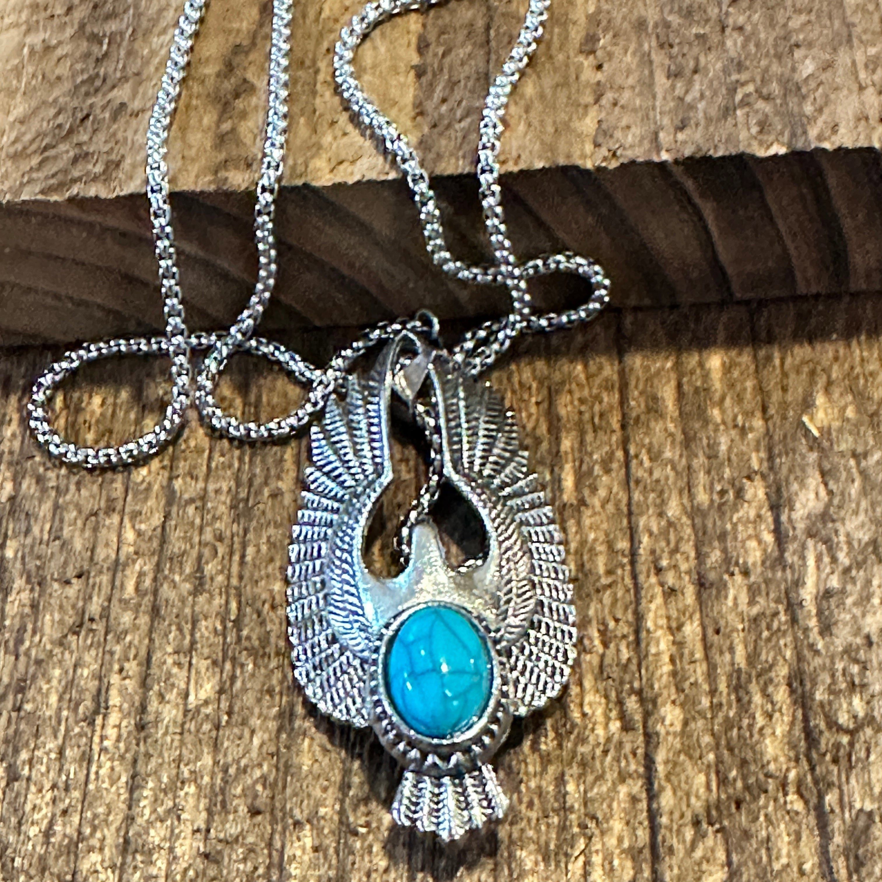 Other Boho Hippie Vintage Native American Eagle Turquoise Pendant Size ONE SIZE - 8 Thumbnail
