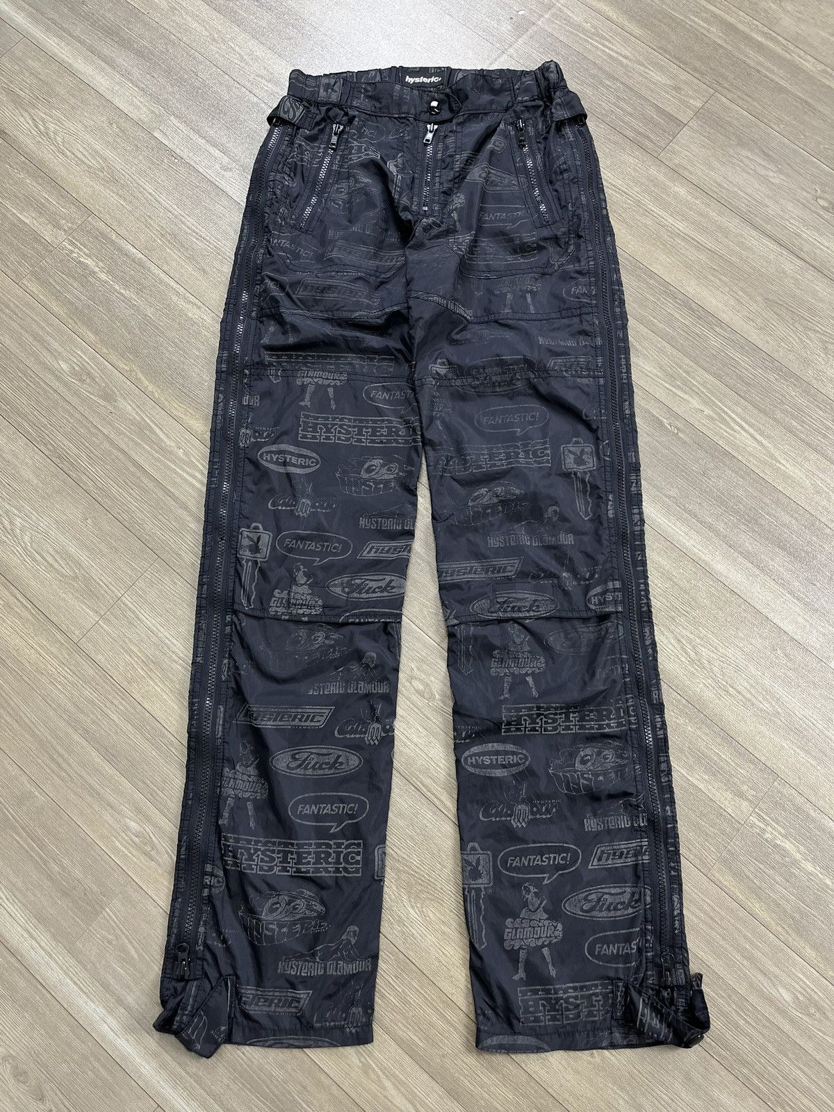 Hysteric Glamour 🇯🇵Vintage Hysteric Glamour AOP Multizipper Parachute Pants Size US 27 - 3 Thumbnail