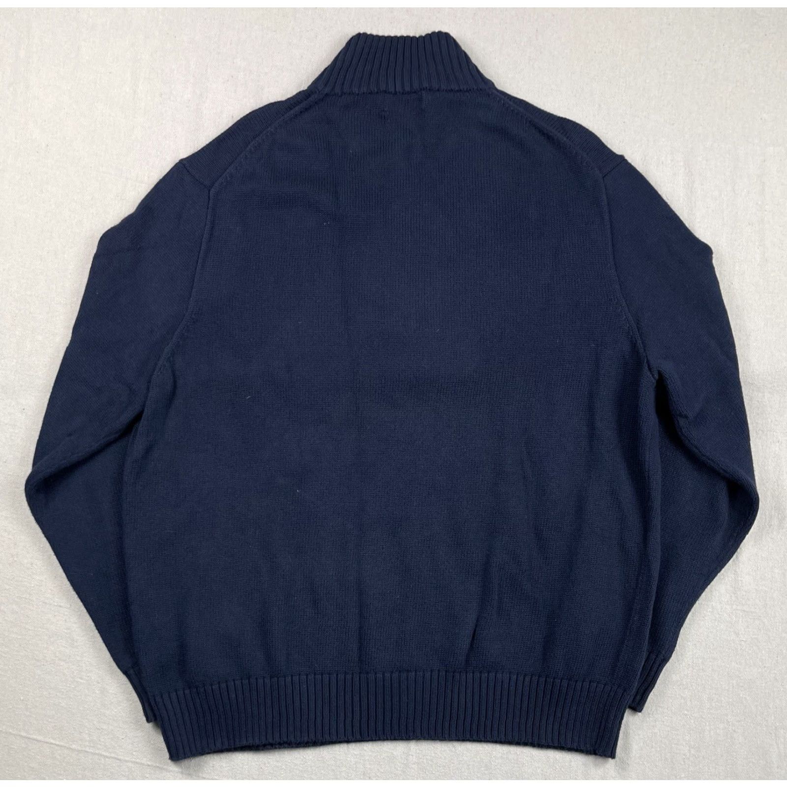 Polo Ralph Lauren Polo Ralph Lauren Mens Sweater 1/4 Zip Large Navy Blue Knit Cotton Pony Logo Golf Pullover Size US L / EU 52-54 / 3 - 2 Thumbnail