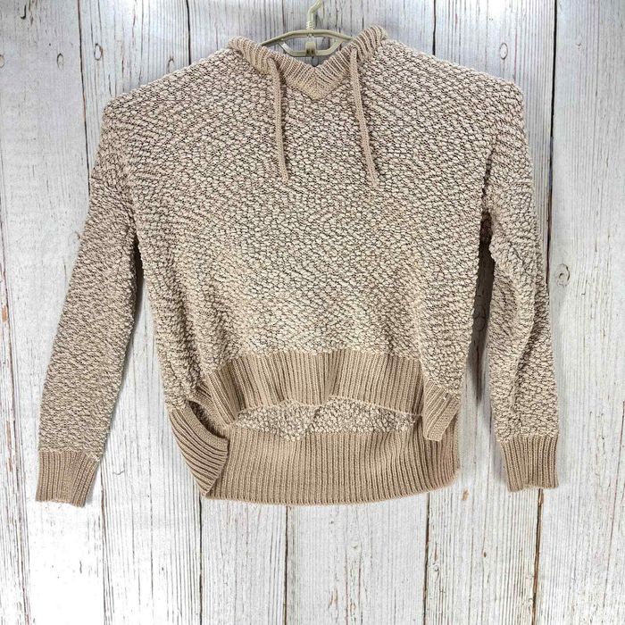 Vintage Knox Rose Hoodie Sweater Women Size Medium Beige Long