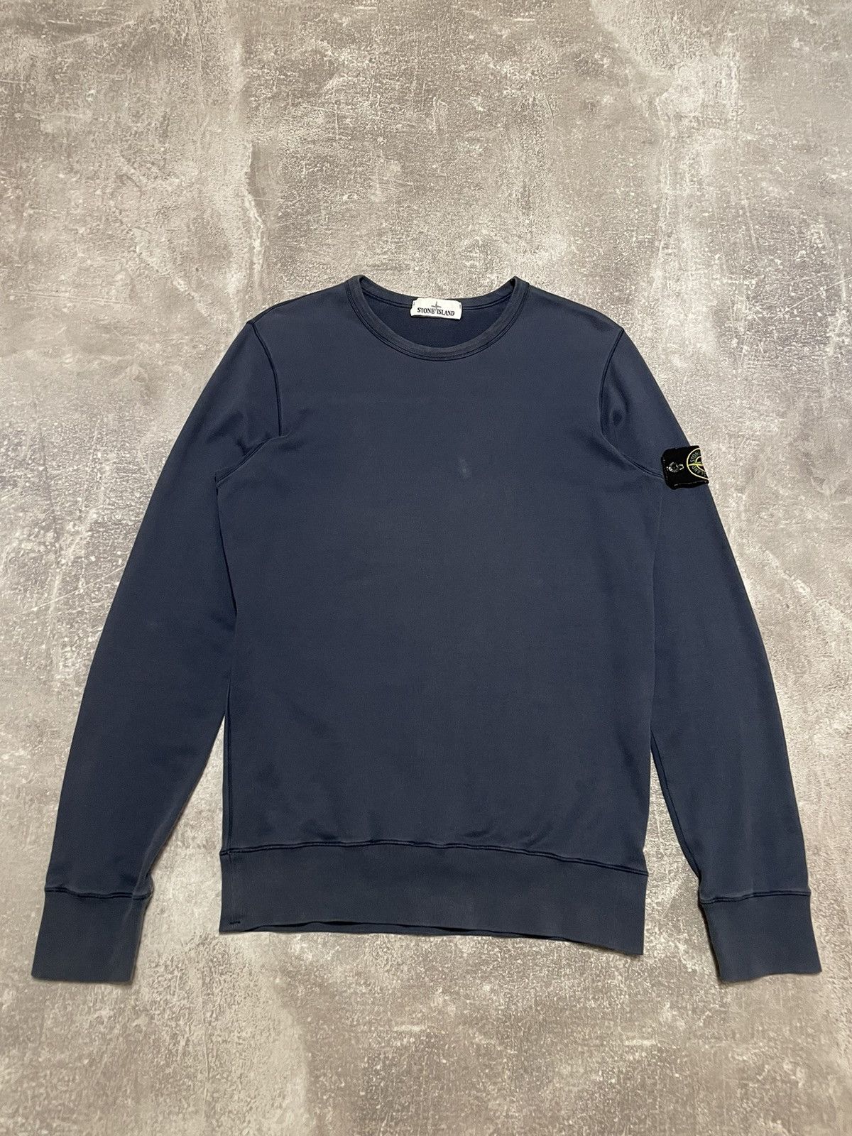image of Massimo Osti x Stone Island Vintage Stone Island Light Sweatshirt in Blue, Men's (Size Medium)