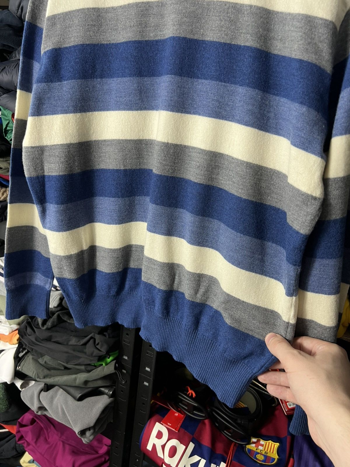 Paul & Shark Paul & Shark Yachting Wool Striped Sweater Blue Grey Size XL Size US XL / EU 56 / 4 - 6 Thumbnail