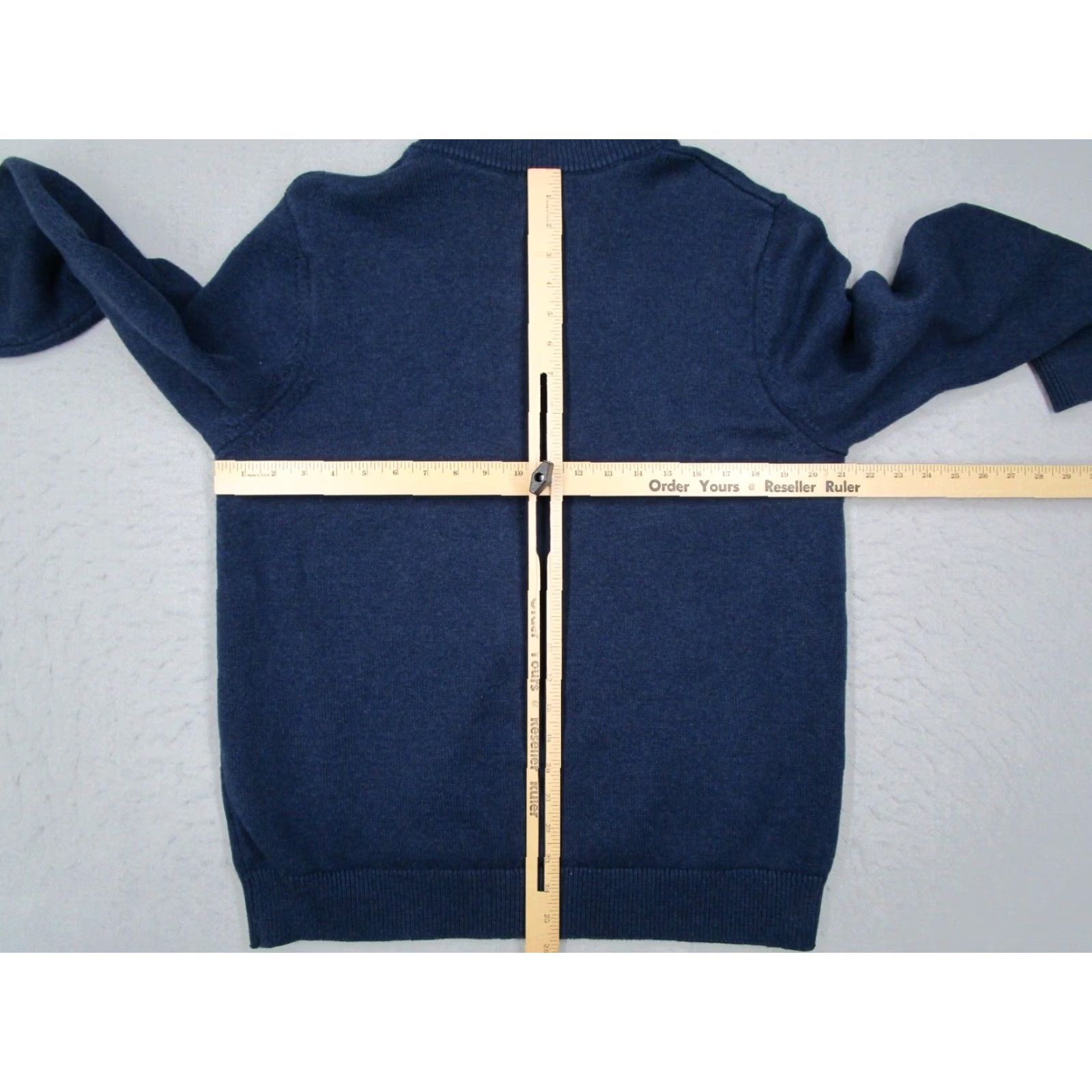 Vintage LL Bean Sweater Mens Large Blue 1/4 Zip Pullover Kangaroo Pocket Cotton Cashmere Blend Knit - Casual, Workwear, Travel - Regular Fit Mens Size US L / EU 52-54 / 3 - 4 Thumbnail