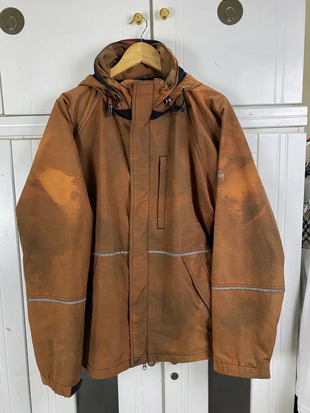 Streetwear × Stussy × Vintage Stussy Jacket Distressed Brown 