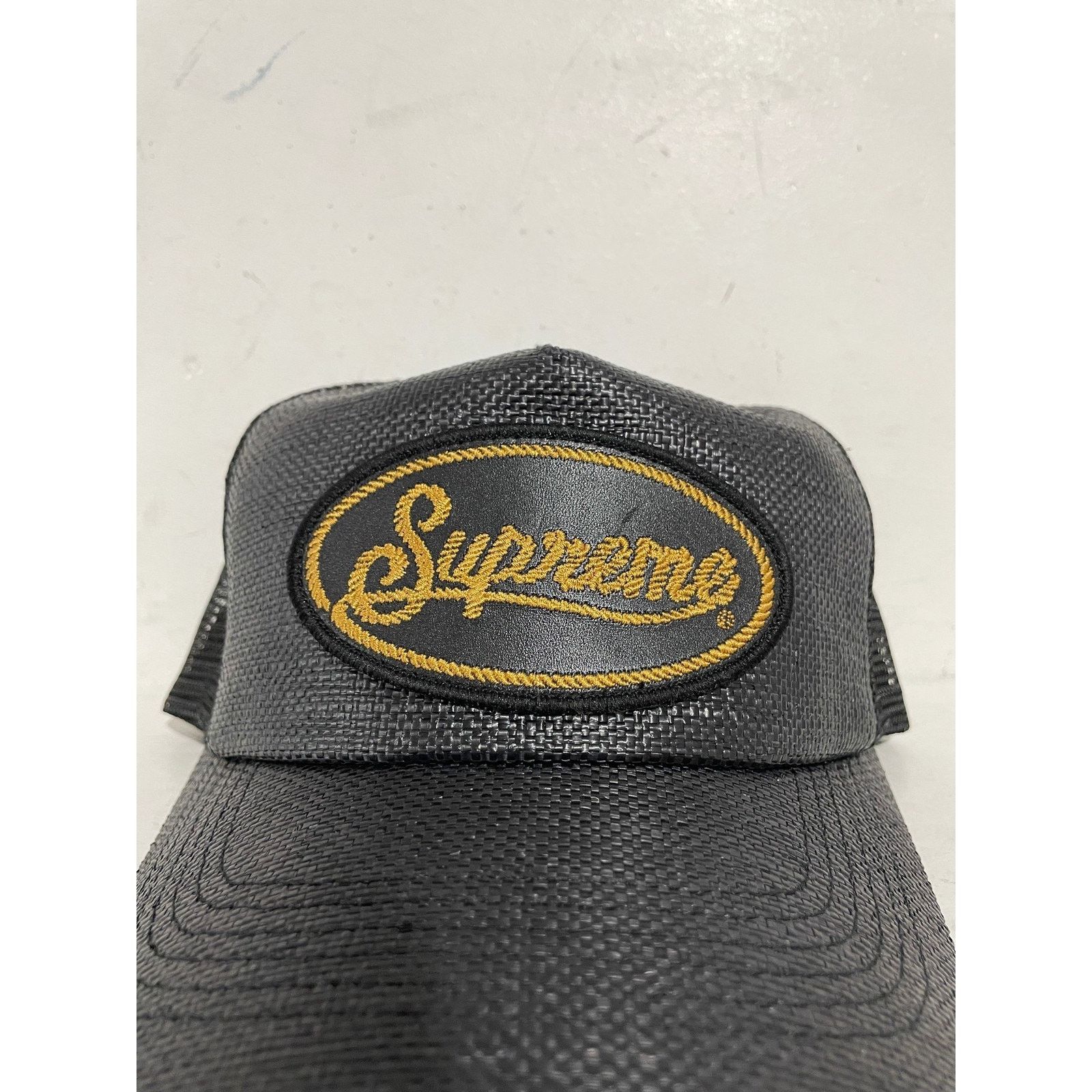 Supreme SUPREME RAFFIA MESH 5 PANEL BLACK CAP NEW Size ONE SIZE - 2 Thumbnail