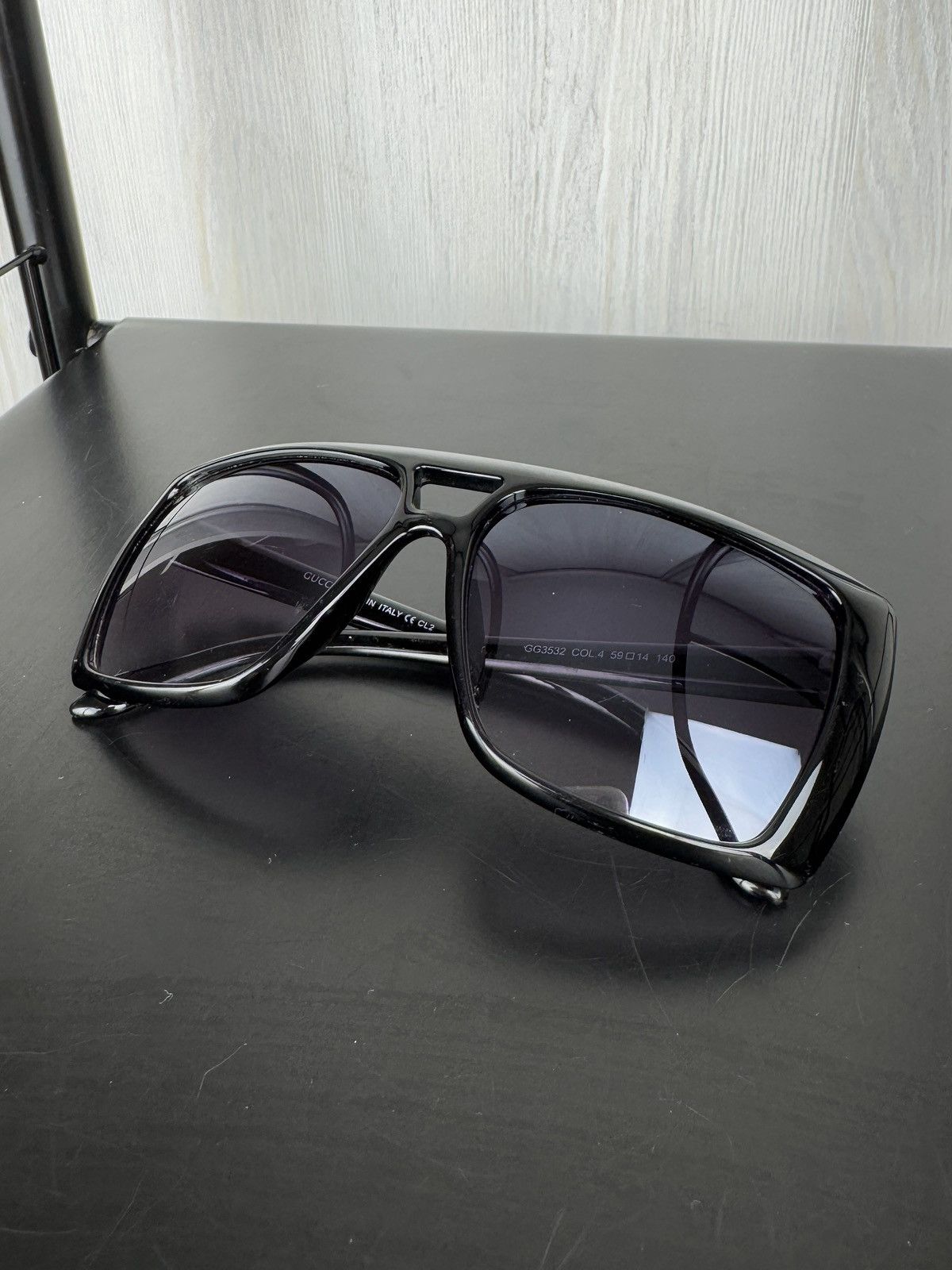 Gucci Gucci Navigator Frame black unisex sunglasses Size ONE SIZE - 10 Thumbnail
