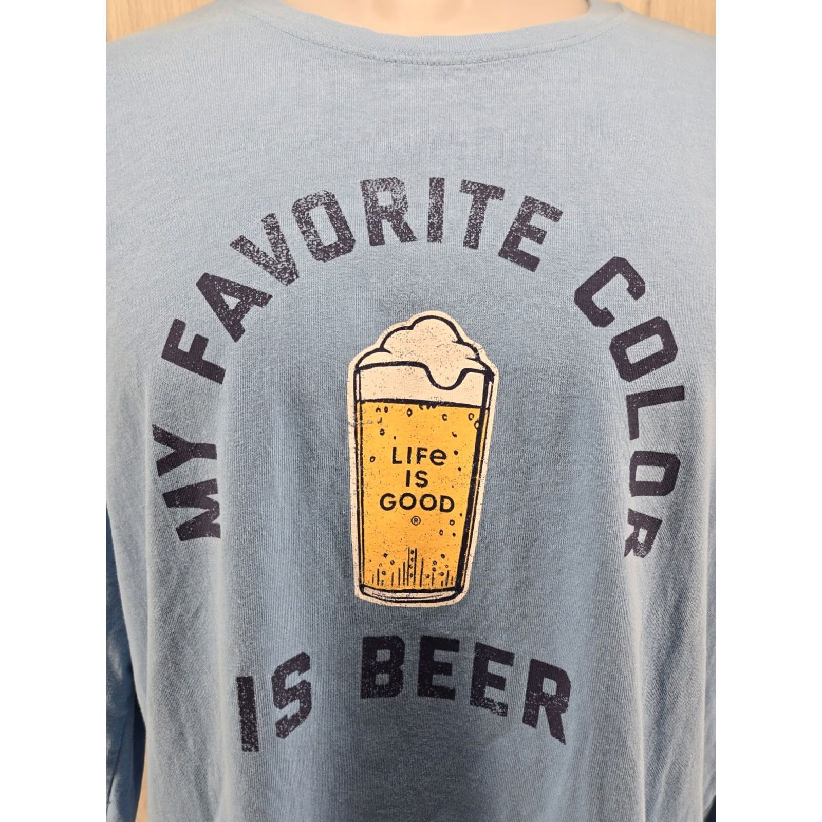 Life is Good Life is Good Crusher Long Sleeve T Shirt Large "My Favorite Color Is Beer" Men Shirt Blue XS? Size US L / EU 52-54 / 3 - 3 Thumbnail