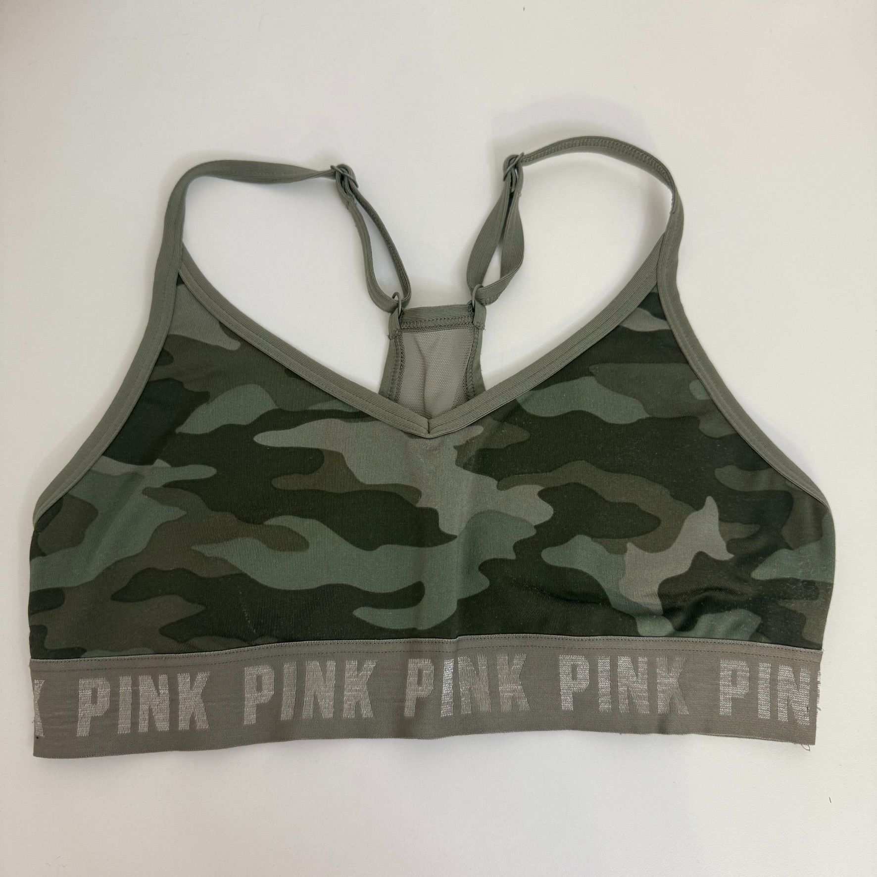 Pink Pink Victorias Secret Ultimate Lightly Lined Camo Sports Bra Size ONE SIZE - 1 Thumbnail