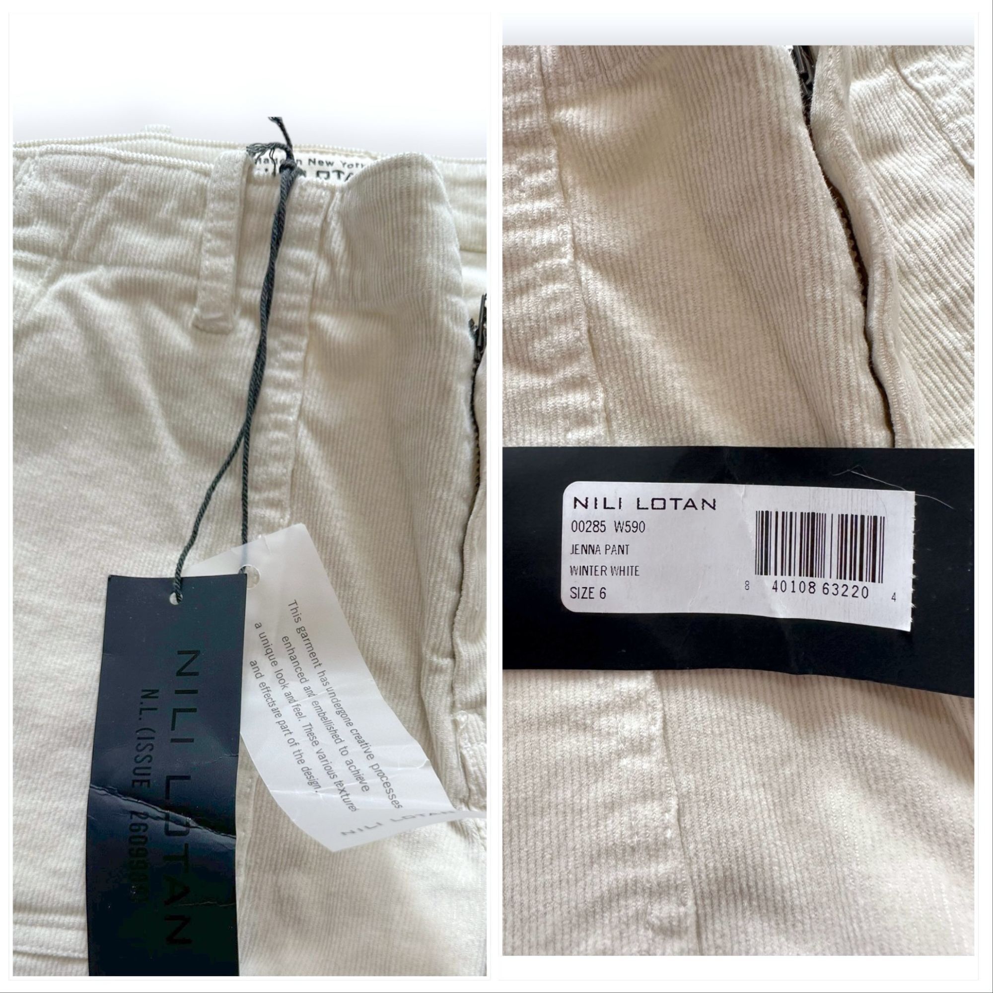 Nili Lotan Nili Lotan Jenna Pants in Corduroy, Winter White, 6 Size 28" / US 6 / IT 42 - 4 Thumbnail