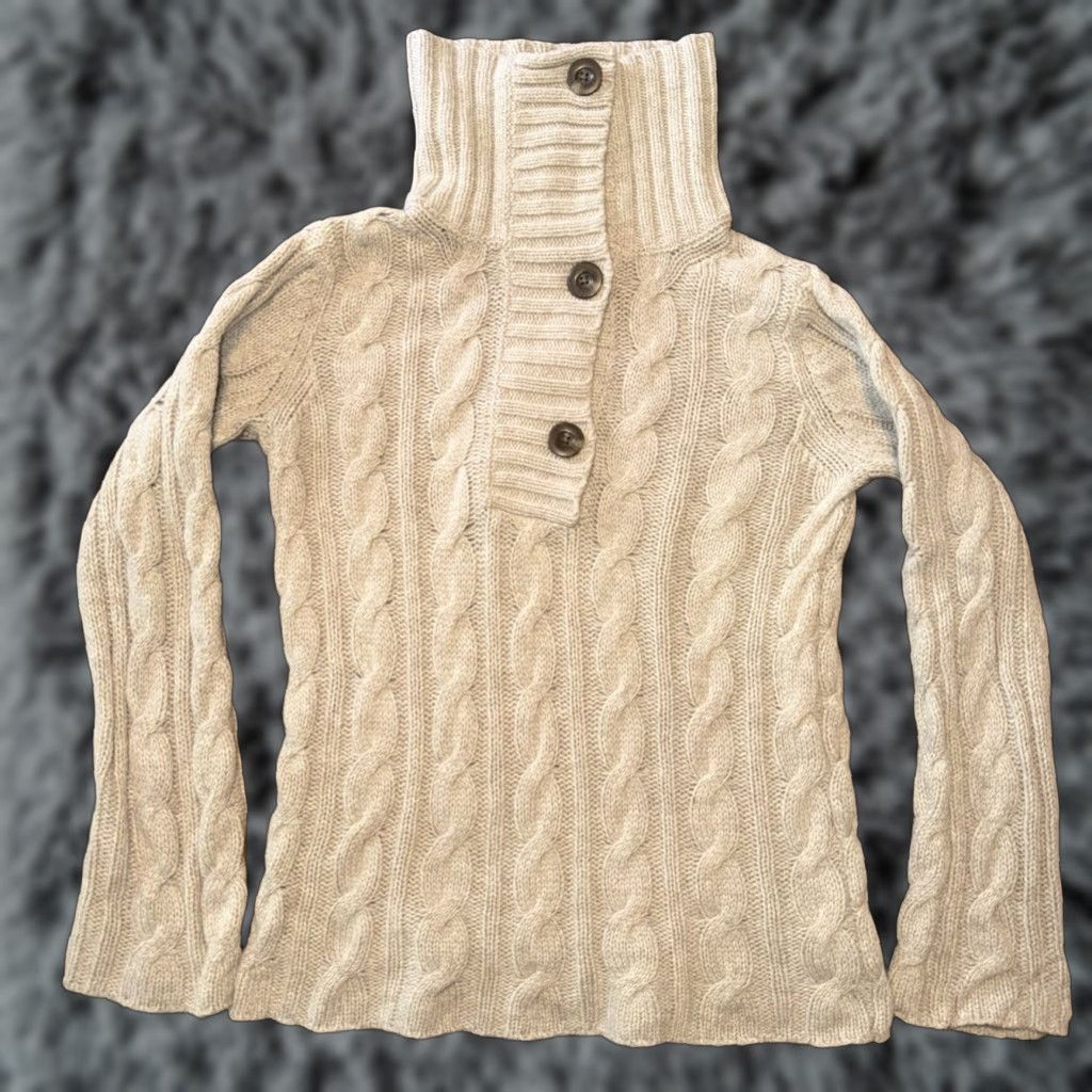 Eddie Bauer VINTAGE Eddie Bauer Cardigan Sweater Women’s Medium Wool Blend Cable Knit Y2K Size M / US 6-8 / IT 42-44 - 1 Thumbnail