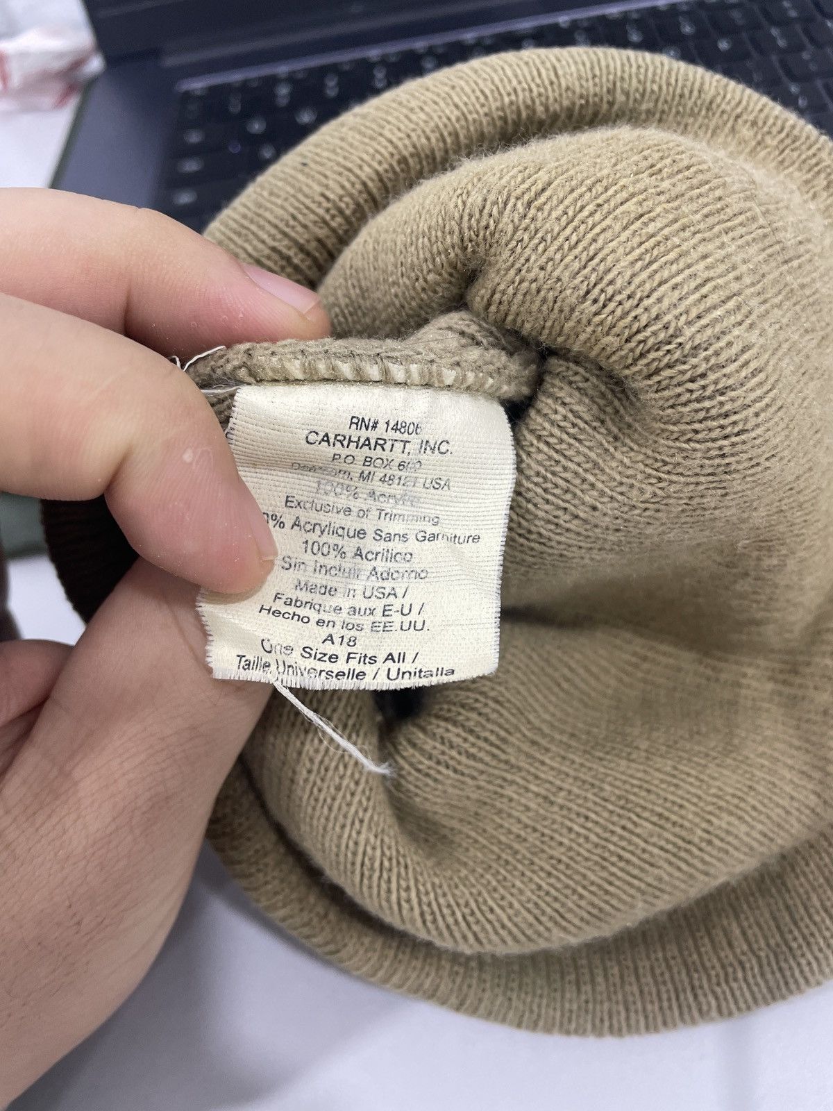 Carhartt × Vintage VINTAGE 90s CARHARTT BEANIE MADE IN USA Size ONE SIZE - 5 Thumbnail