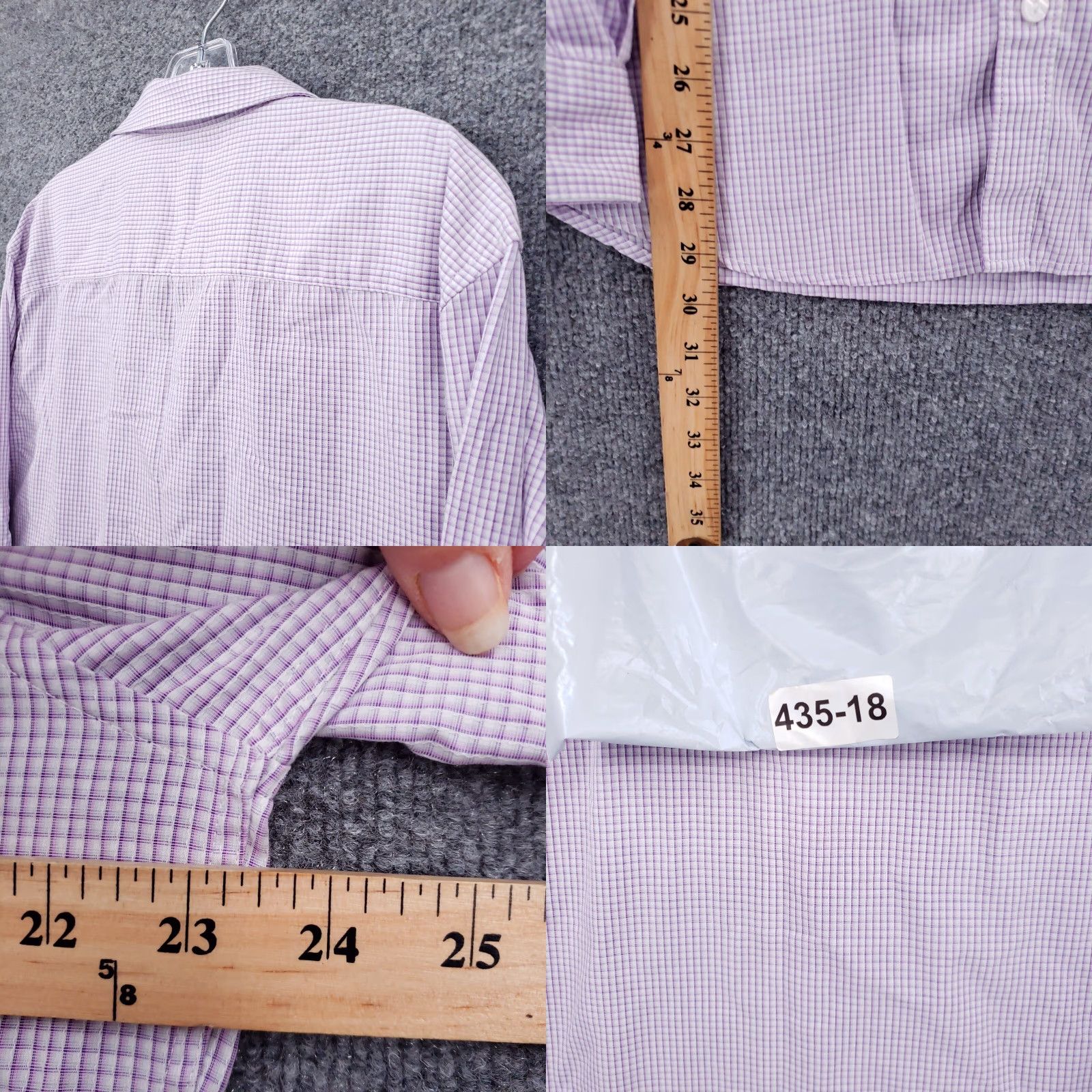 Calvin Klein Calvin Klein Shirt Men L Large Button-Up Purple Check Long Sleeve Cotton Blend Size US L / EU 52-54 / 3 - 8 Thumbnail