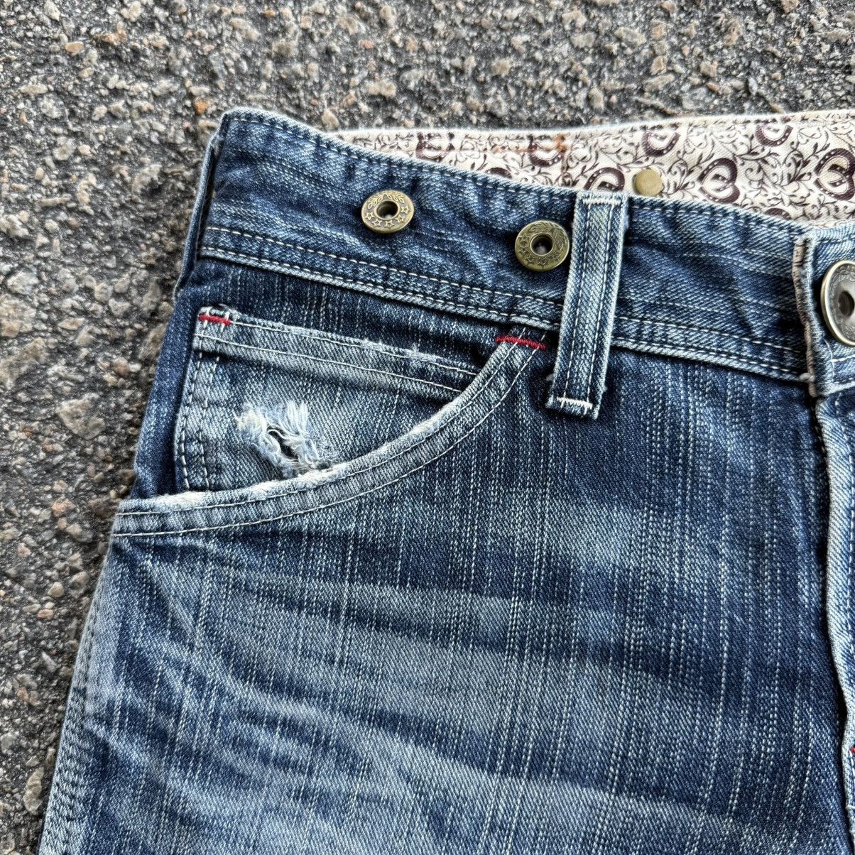 Edwin VINTAGE EDWIN FLARE FADED RIPPEP JEAN DENIM PANTS Size US 29 - 6 Thumbnail
