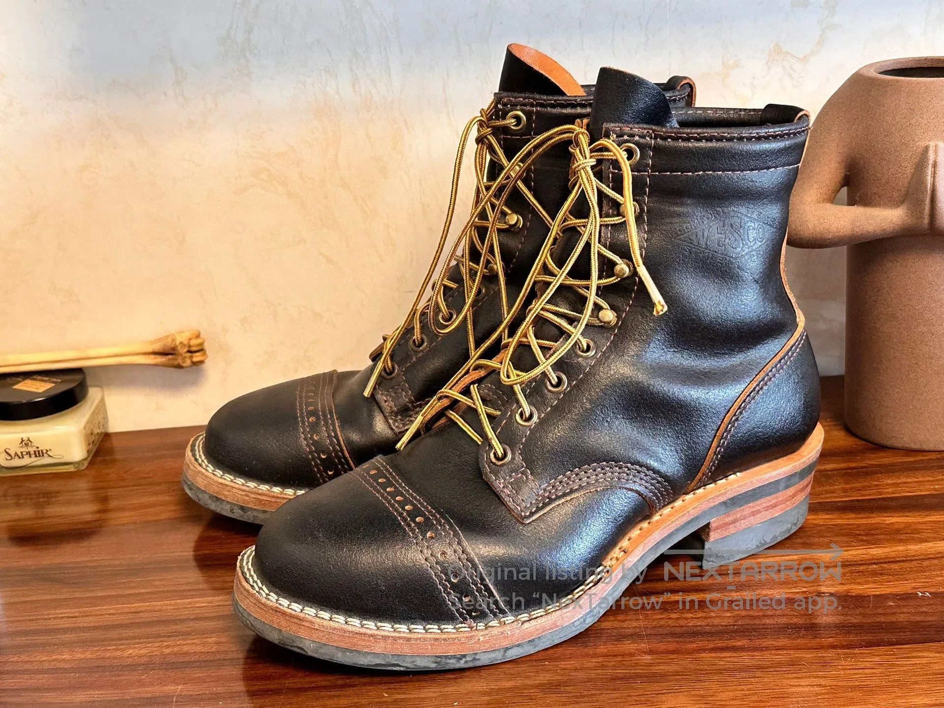 WESCO Wesco Warren Navy Waxed Leather Shoes. Size US 8.5 / EU 41-42 - 3 Thumbnail