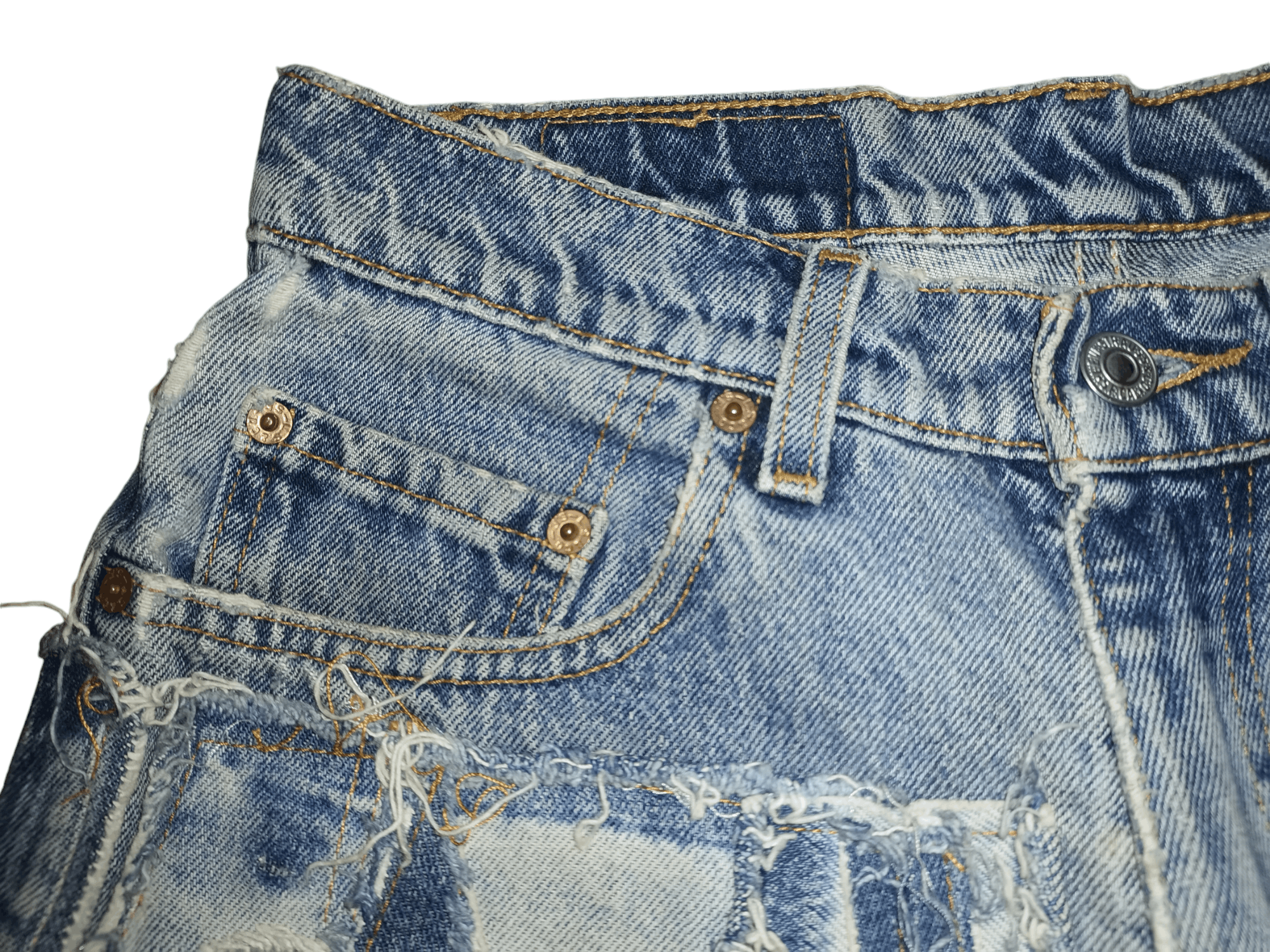 Levi's × Levi's Vintage Clothing × Vintage Levis 550 patchwork shorts rare design Size US 29 - 5 Thumbnail