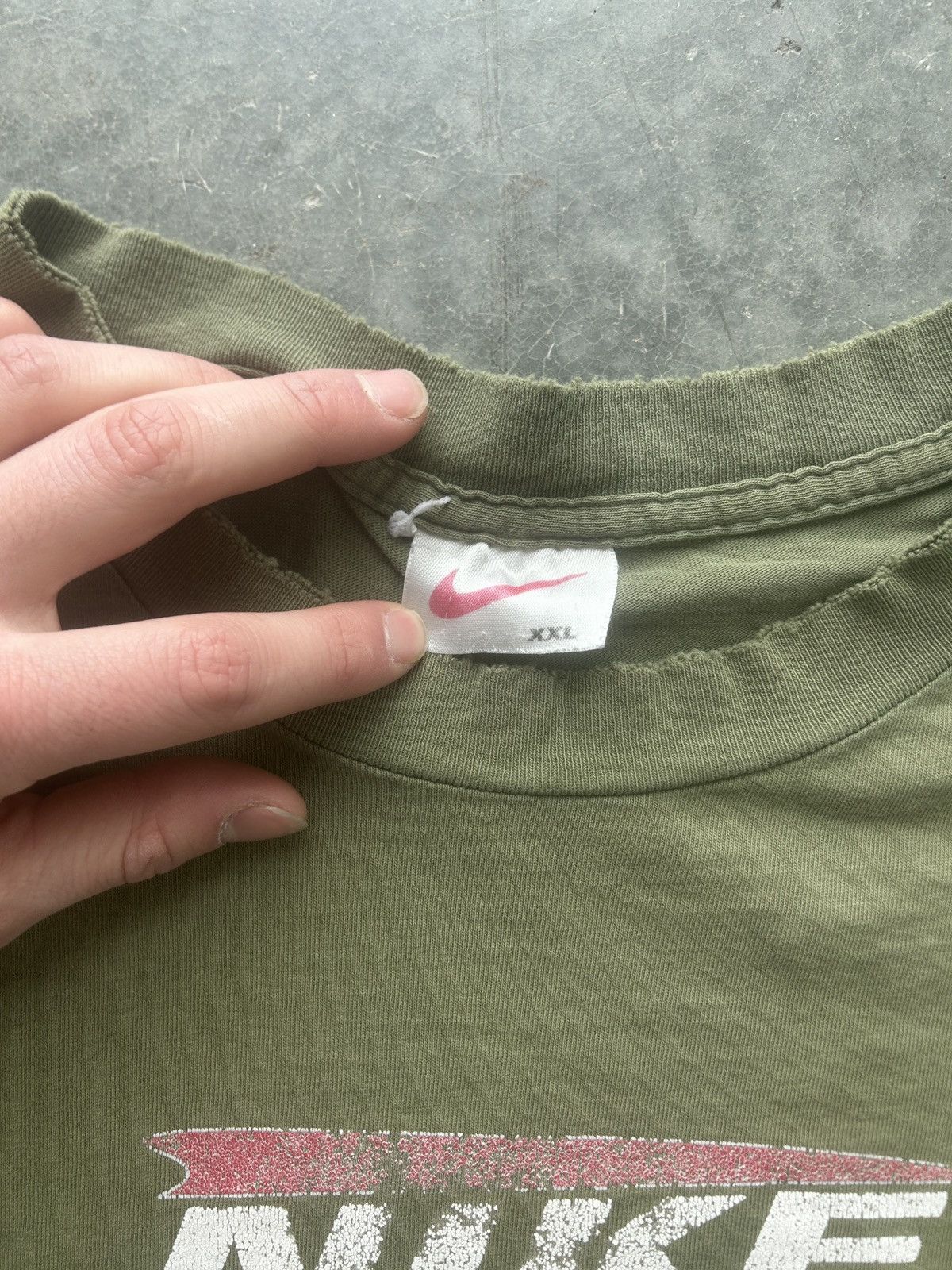 Nike × Vintage Vintage 90s Nike Spellout Graphic Tee Distressed Size US XXL / EU 58 / 5 - 4 Thumbnail