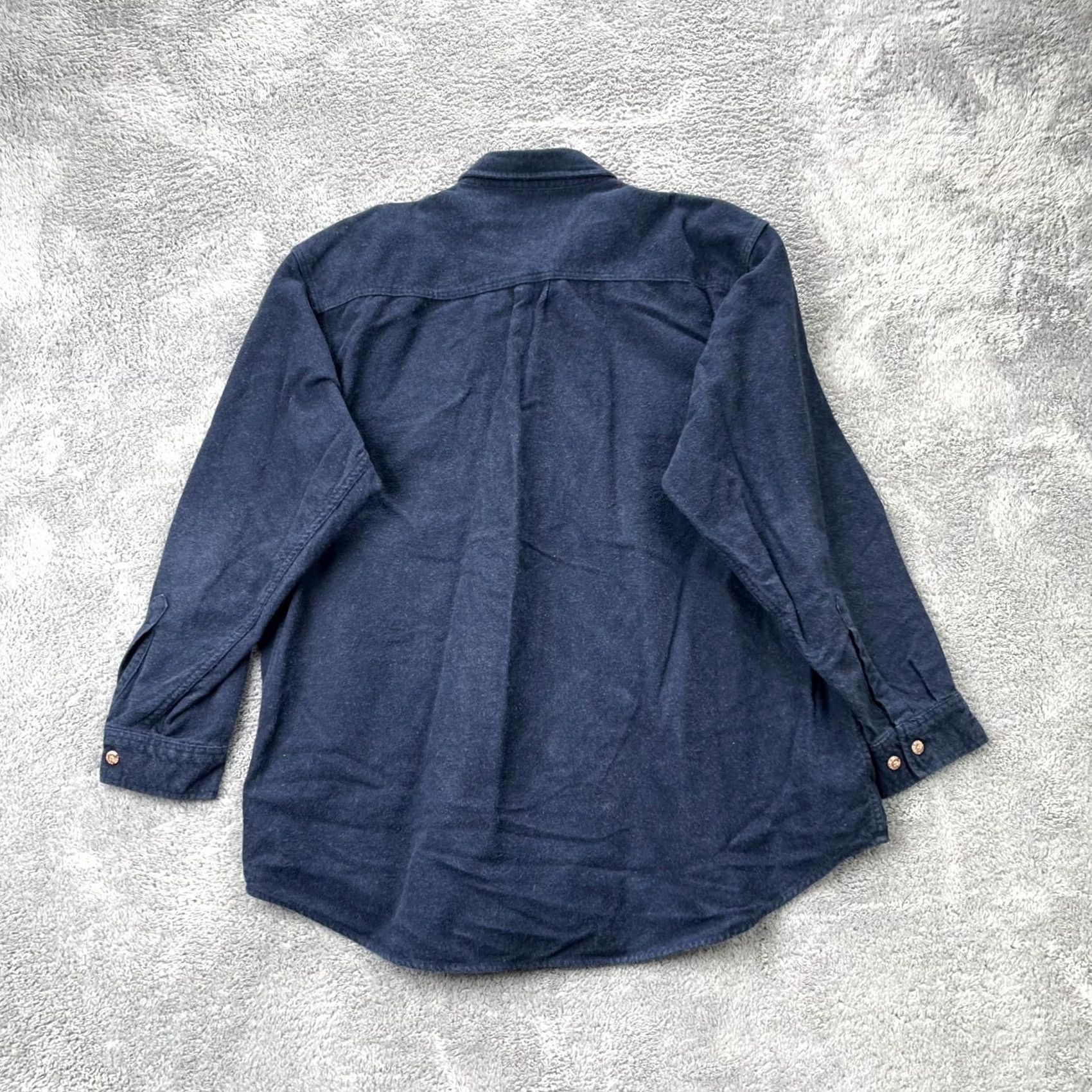 Vintage VTG Field And Stream Shirt Mens 2XL Blue Long Sleeve Button-Up Collared Pockets Outdoor Fish Camping Casual Fall Winter Size US XXL / EU 58 / 5 - 4 Thumbnail