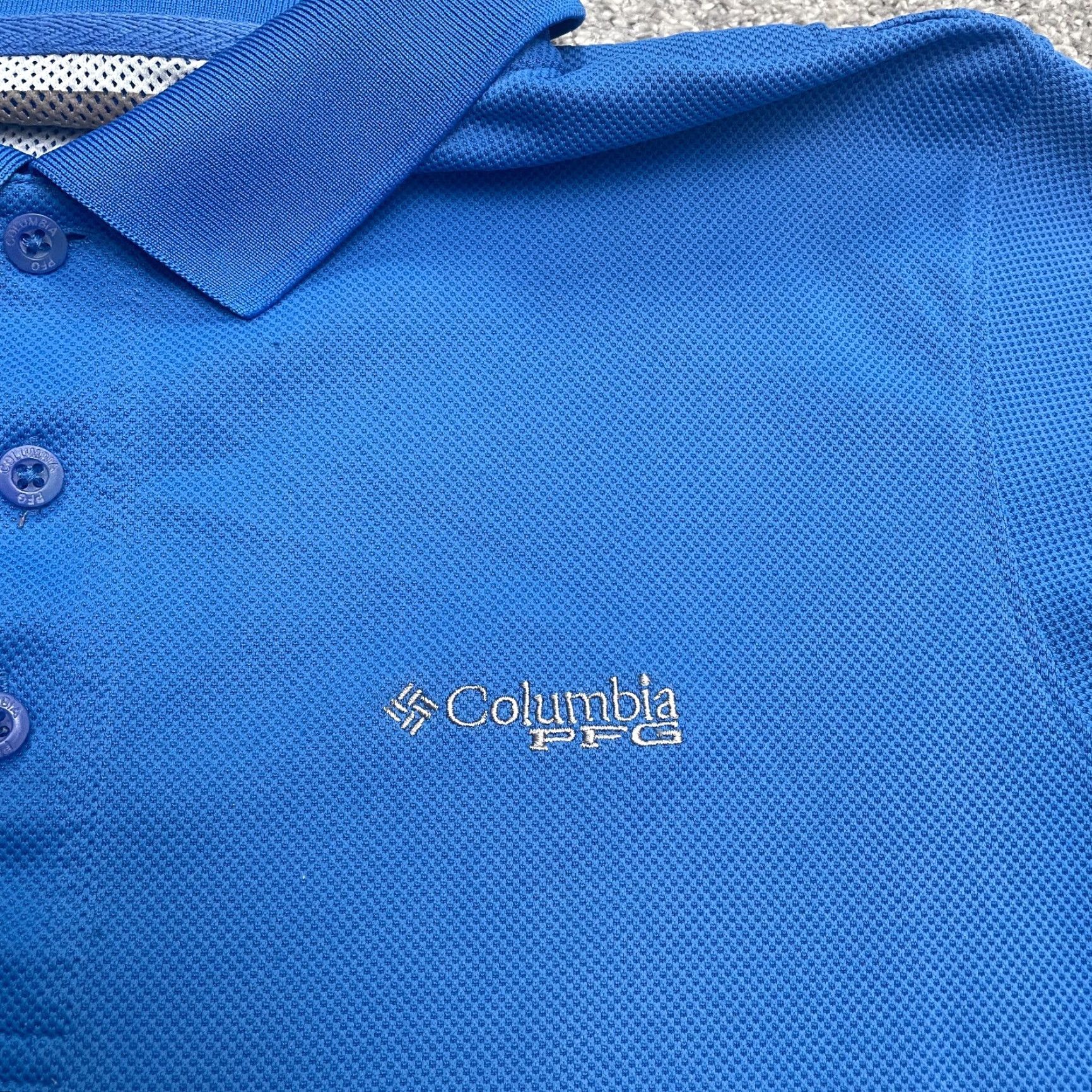 Vintage Columbia PFG Omni-Shade Perfect Cast Polo Shirt Mens Medium Blue Fishing Outdoor Size US L / EU 52-54 / 3 - 4 Thumbnail