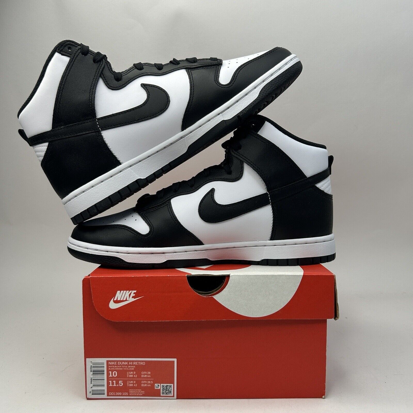 Nike Nike Dunk High Retro “Black White/Panda” 2023 Size US 10 / EU 43 - 3 Thumbnail