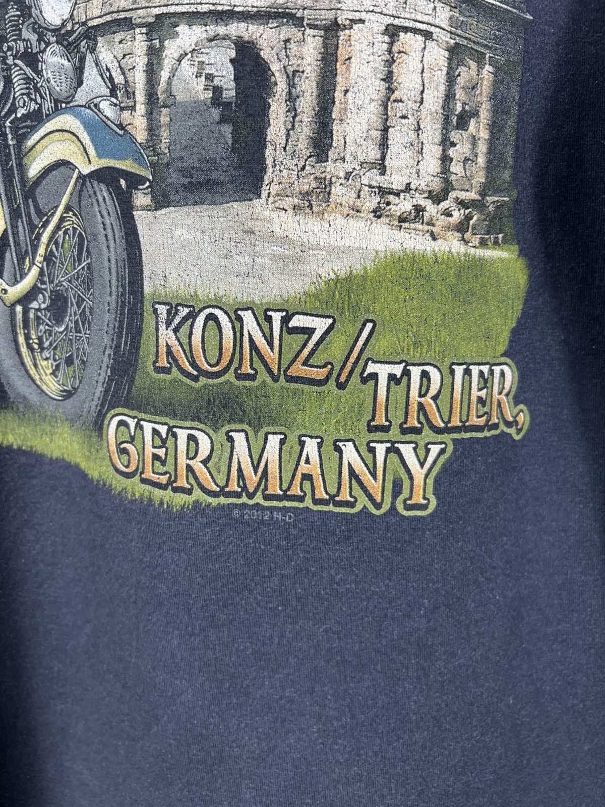 Harley Davidson Vintage 2012 Harley-Davidson motocycle Konz y2k Germany tee Size US XL / EU 56 / 4 - 11 Thumbnail