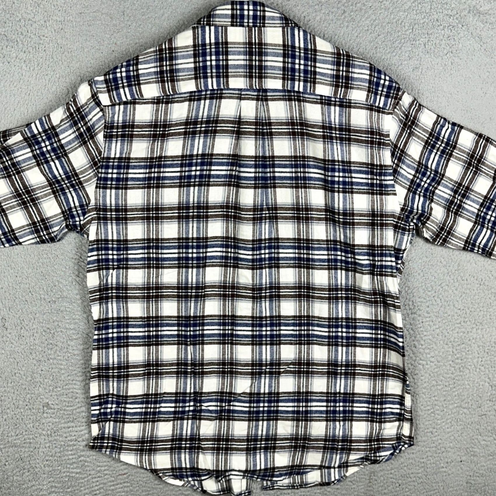 Croft & Barrow Croft & Barrow Shirt Mens L Blue Brown Plaid Flannel Button-Down Pocket Casual Workwear Winter Fall Size US L / EU 52-54 / 3 - 3 Thumbnail