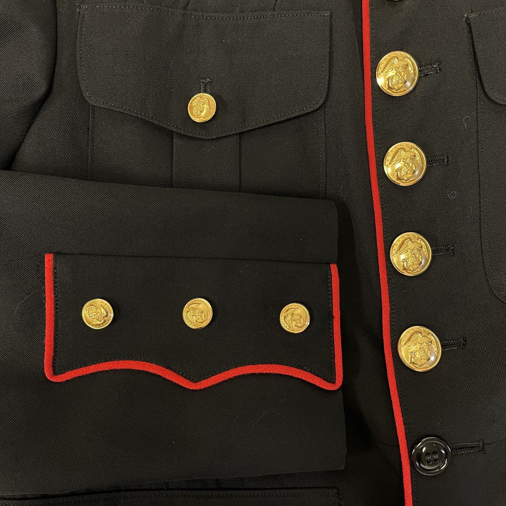 Other Vtg USMC Military Dress Blues Sport Coat Black Jacket Size 40R - 4 Thumbnail