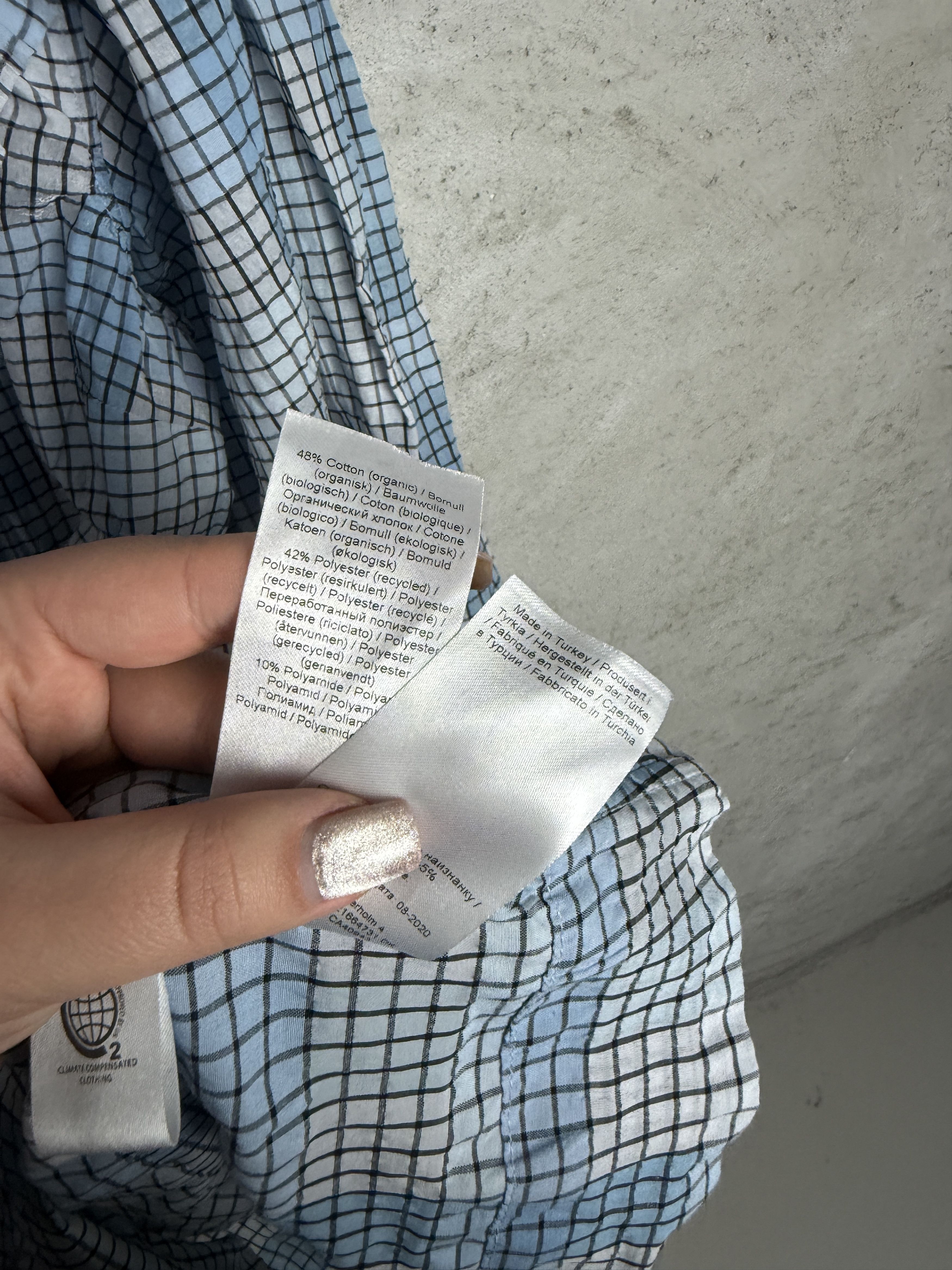 Ganni Ganni Seersucker Check Mini dress blue casual scandi Size M / US 6-8 / IT 42-44 - 7 Thumbnail