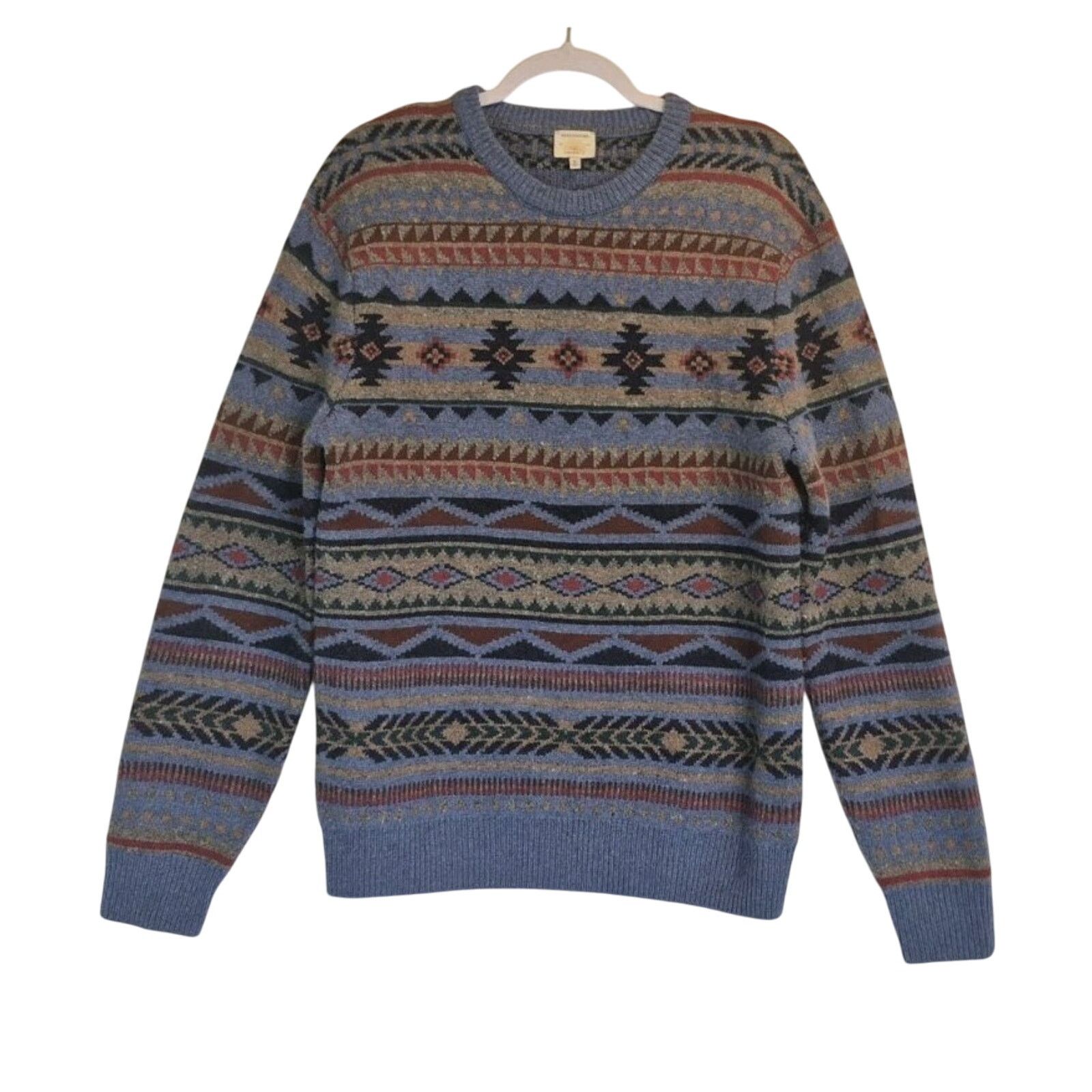 Faherty Faherty Doug Good Feather Fair Isle Wool Mens Sweater Medium Size US M / EU 48-50 / 2 - 3 Thumbnail