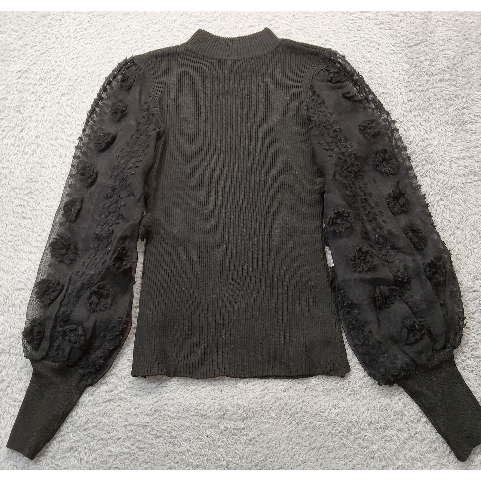 Almost Famous Almost Famous Sweater M Women's Sheer Sleeve Black Size M / US 6-8 / IT 42-44 - 2 Thumbnail