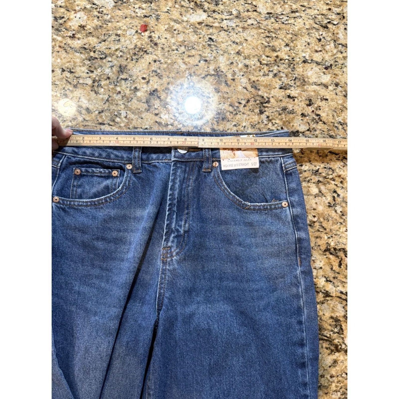 Vintage Sincerely Jules Denim Jeans High Rise 90s Straight Medium Wash Sz 5 /27 Women Jeans Boys Girls? Size 27" / US 4 / IT 40 - 5 Thumbnail