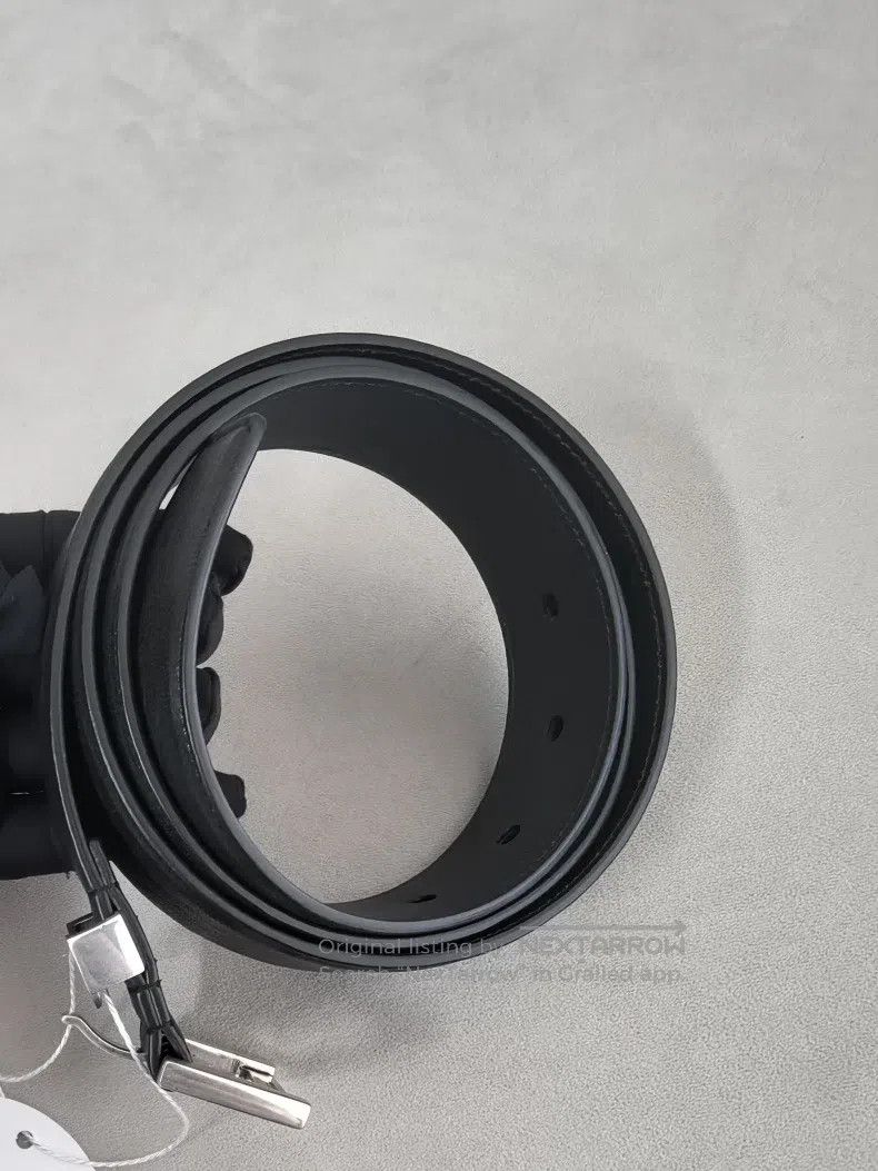 Saint Laurent Paris Saint Laurent Paris Black Sheepskin Silver Buckle Belt i Size ONE SIZE - 3 Thumbnail