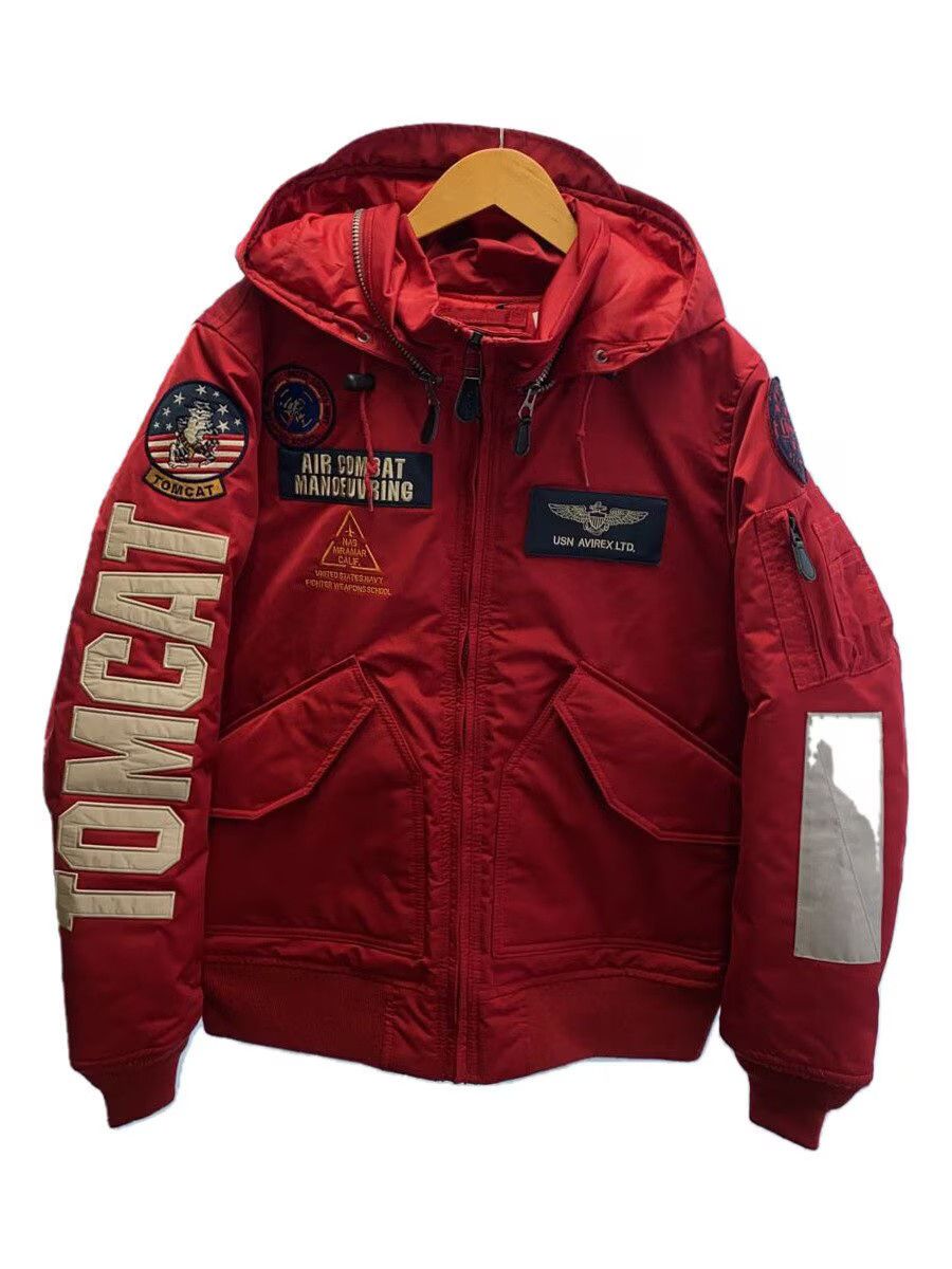 ジャケット・アウター AVIREX CUSTOM CWU TOP GUN (M size) Avirex Custom Cwu Top Gun Polyester Jacket Red
