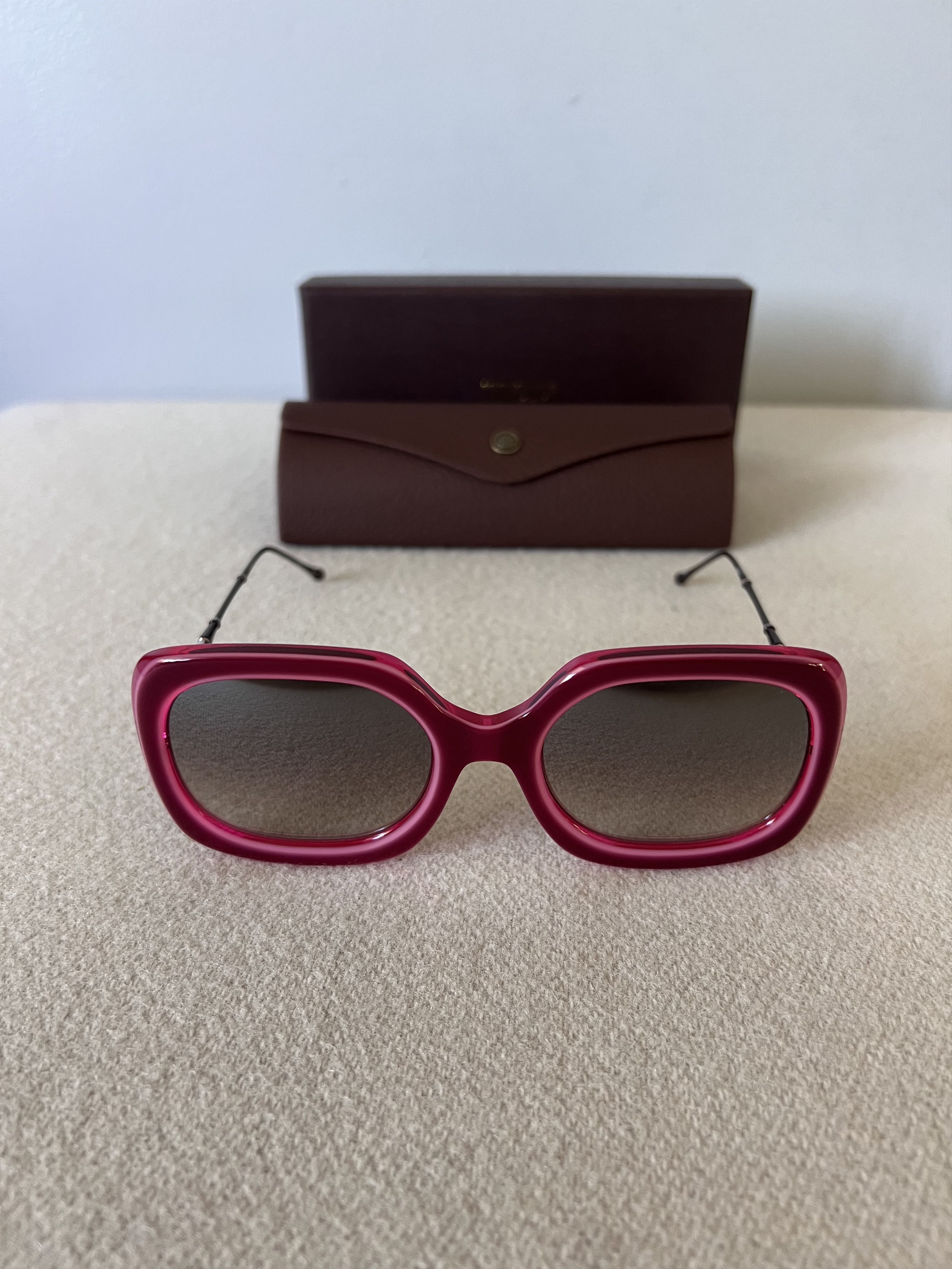 Matsuda Matsuda M2035 Sqaure Sunglasses in Burgundy Size ONE SIZE - 2 Thumbnail