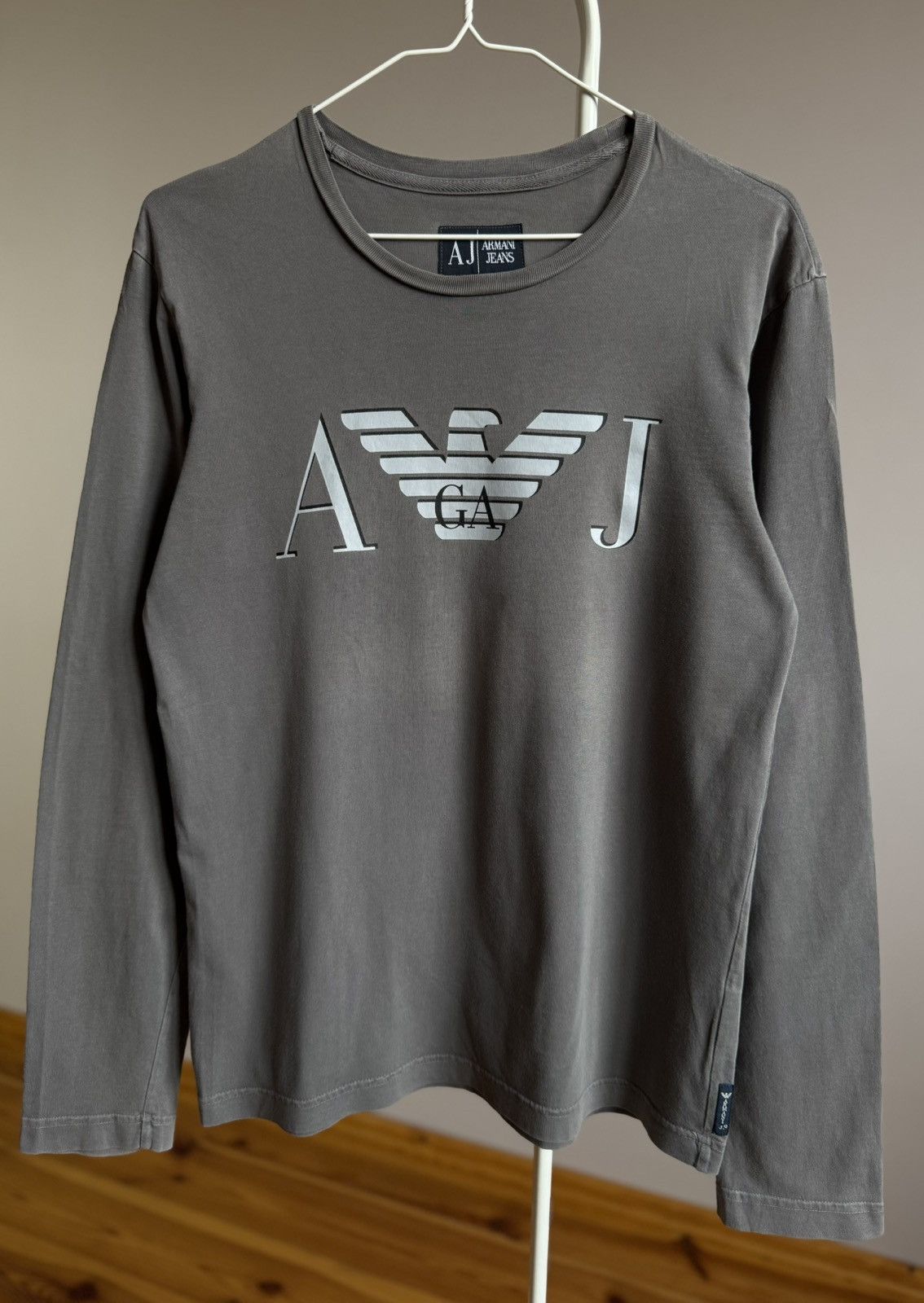 Armani Vintage Armani Jeans Big Logo Long Sleeve T-shirt Size US M / EU 48-50 / 2 - 2 Thumbnail