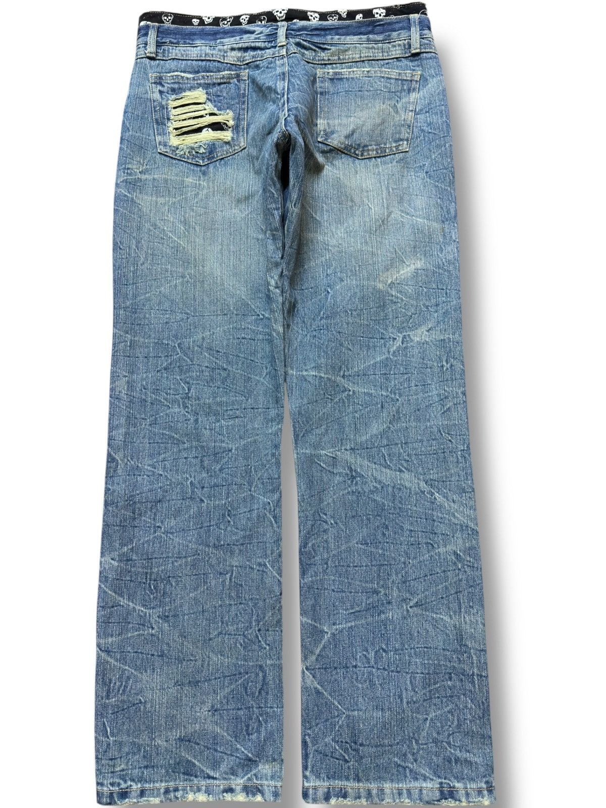 Mastermind Japan Vintage Japanese Brand Double Waist Skull Essence Denim Size US 31 - 5 Thumbnail