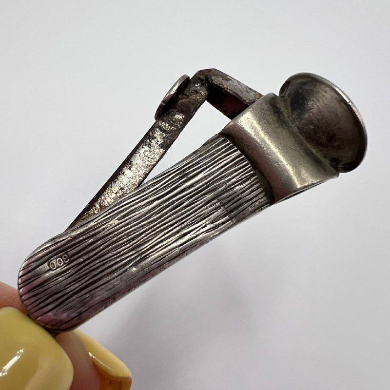 Vintage Vintage 800 Silver Cigar Cutter Pendant Smoking Tool Size ONE SIZE - 8 Thumbnail