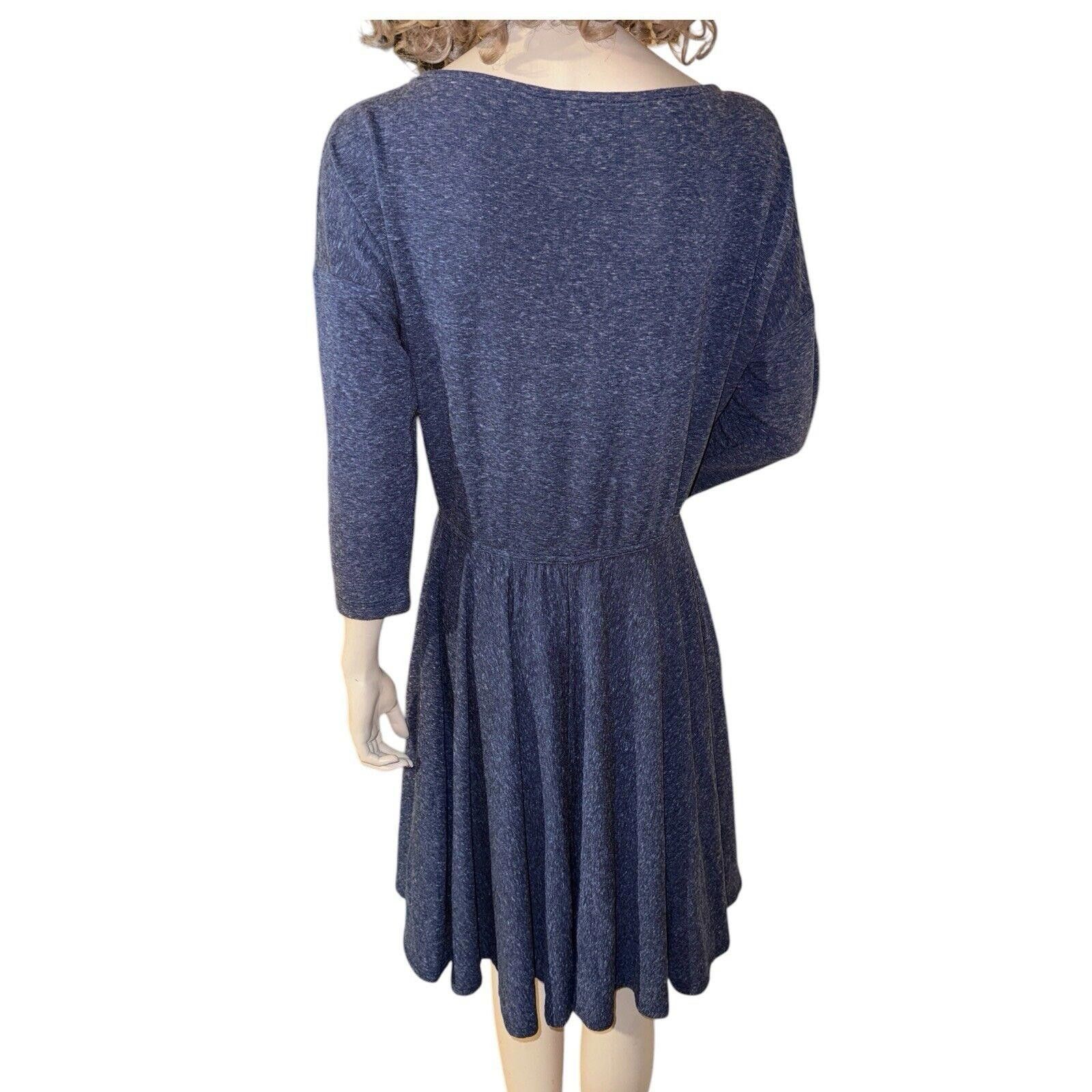 Designer Puella Anthropology Gray/ Blue Heathered L/S Dress Sz XL Size XL / US 12-14 / IT 48-50 - 6 Thumbnail