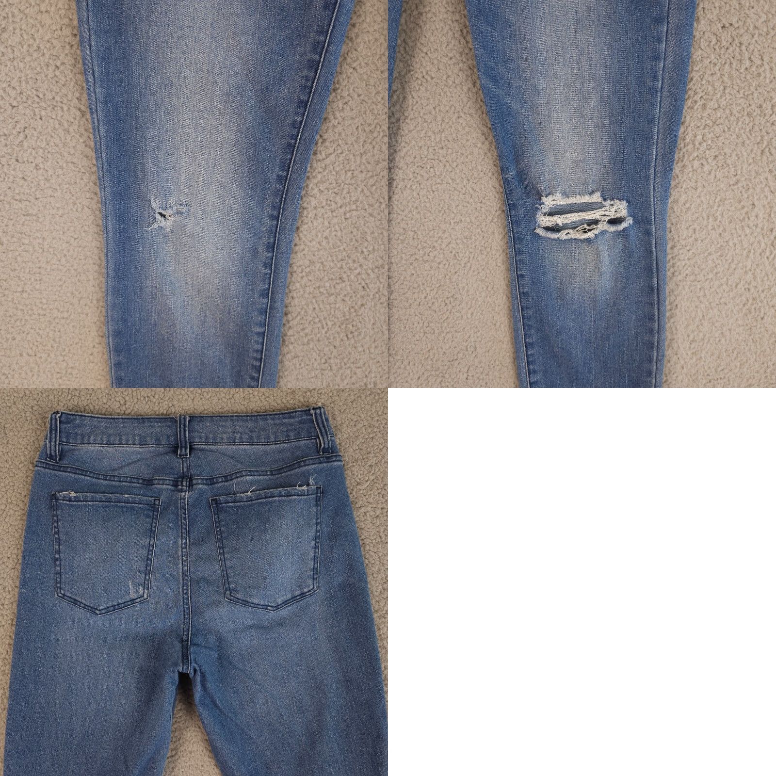Vintage Harper Heritage Jeans Womens 28 Blue High Rise Skinny Button Fly Distressed Size 28" / US 6 / IT 42 - 9 Thumbnail