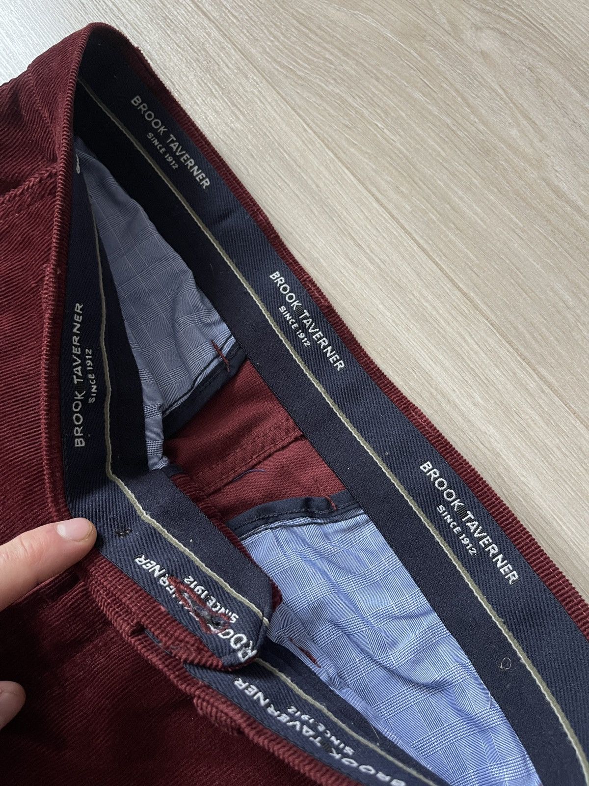Vintage Brook Taverner Burgundy Corduroy Pants (est. 1912) W32 Size US 32 / EU 48 - 3 Thumbnail