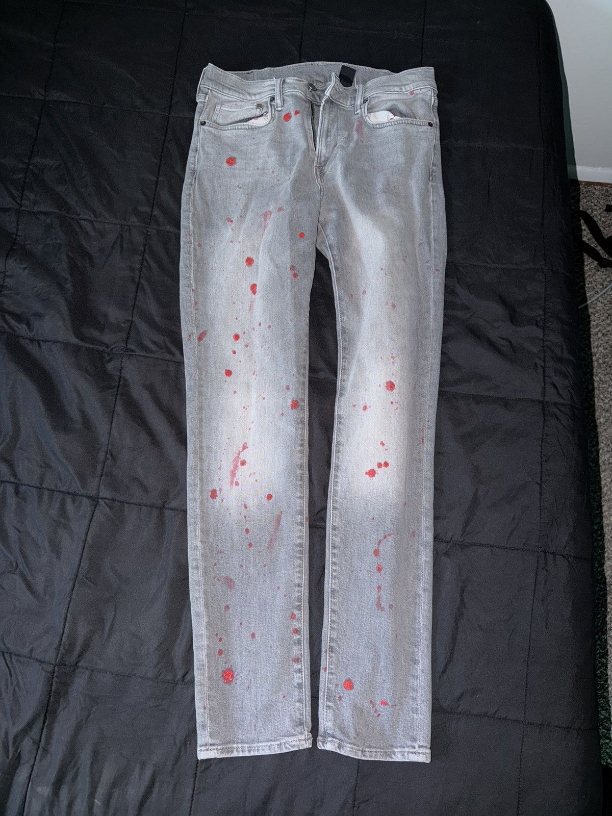 Other Gray + Red Paint Splatter jeans Size US 32 / EU 48 - 1 Thumbnail