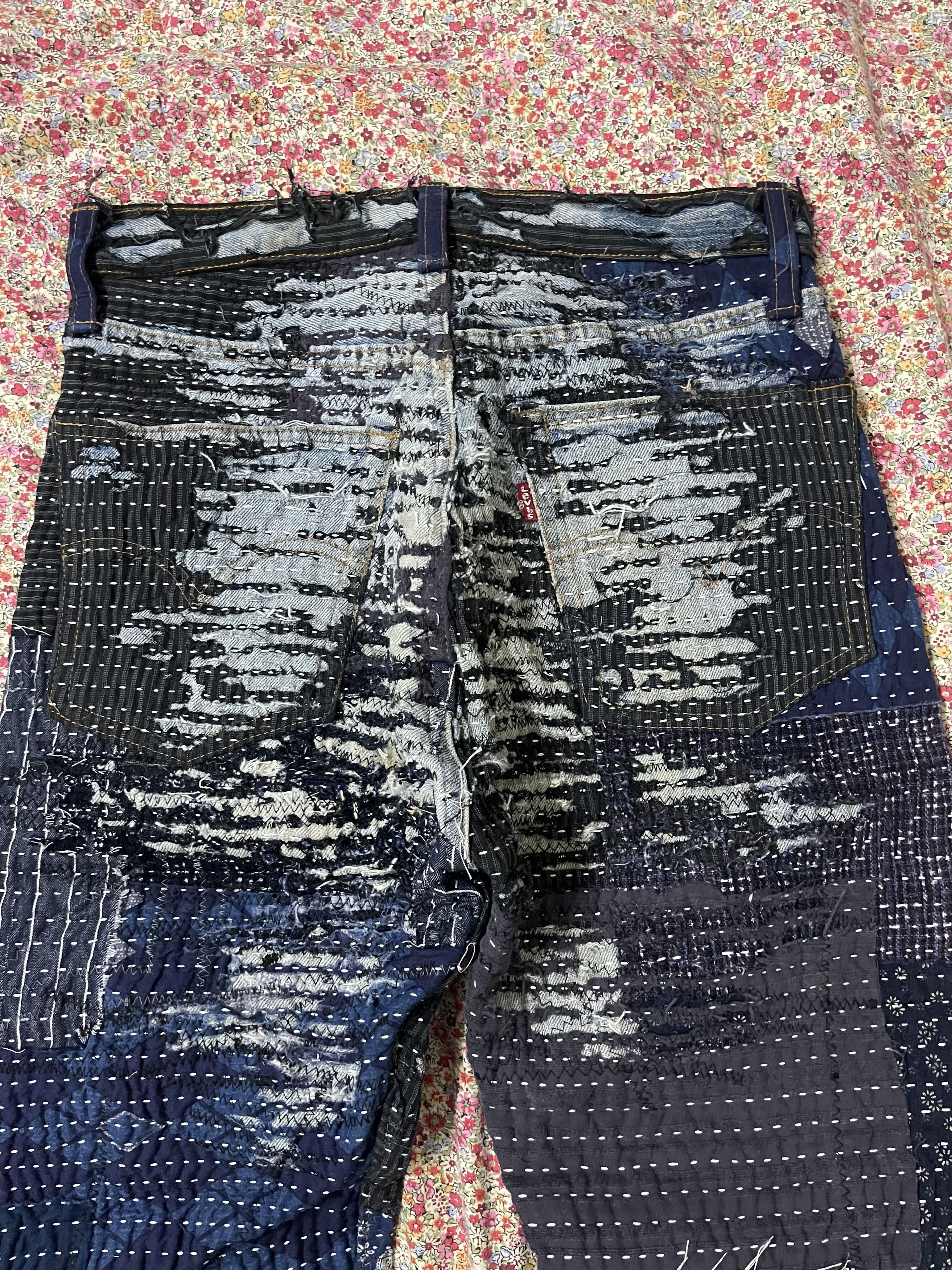 Levi's Vintage Clothing Vtg Levis Custom Sashiko Boro Kapital Style Single Number Size US 29 - 16 Thumbnail