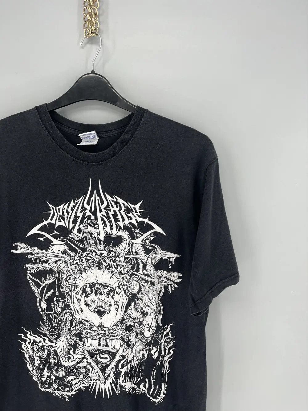 Band Tees × Vintage Vintage 90s devils rage Skulls Devil Dead Face Print Tee Size US L / EU 52-54 / 3 - 5 Thumbnail
