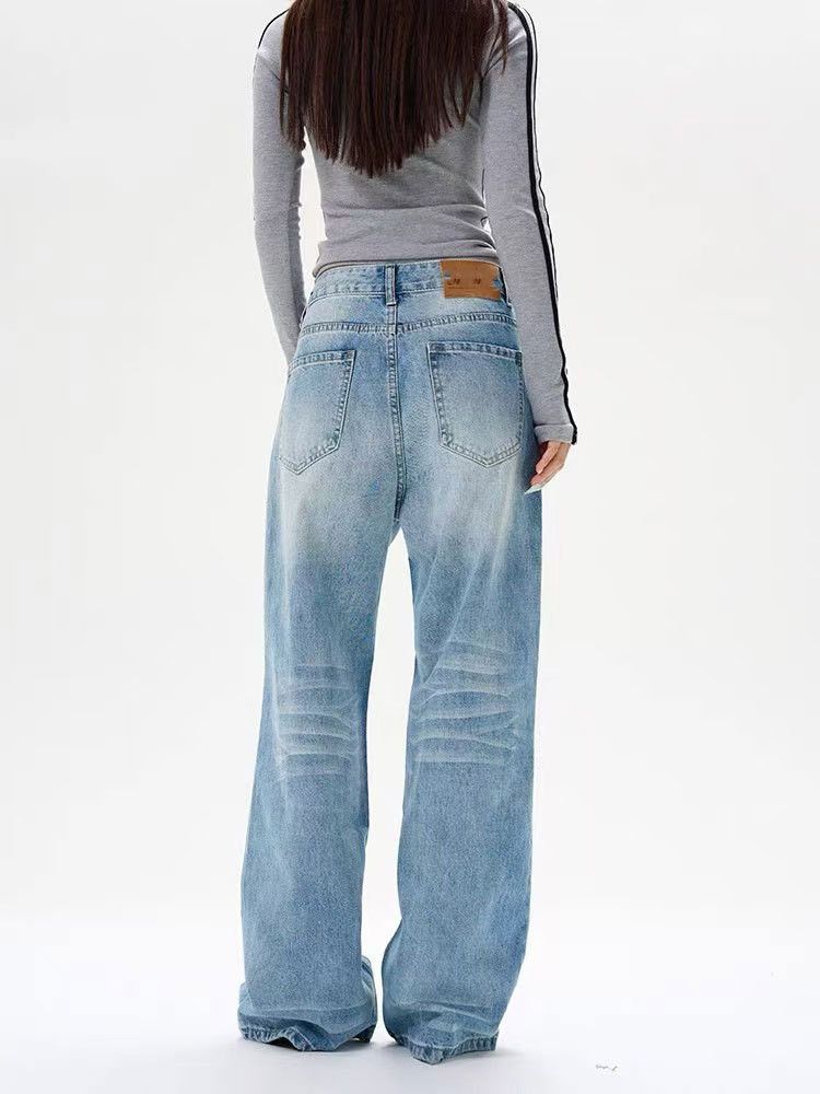 Japanese Brand × Jean American retro washed wide-leg loose straight casual jeans Size US 32 / EU 48 - 3 Thumbnail
