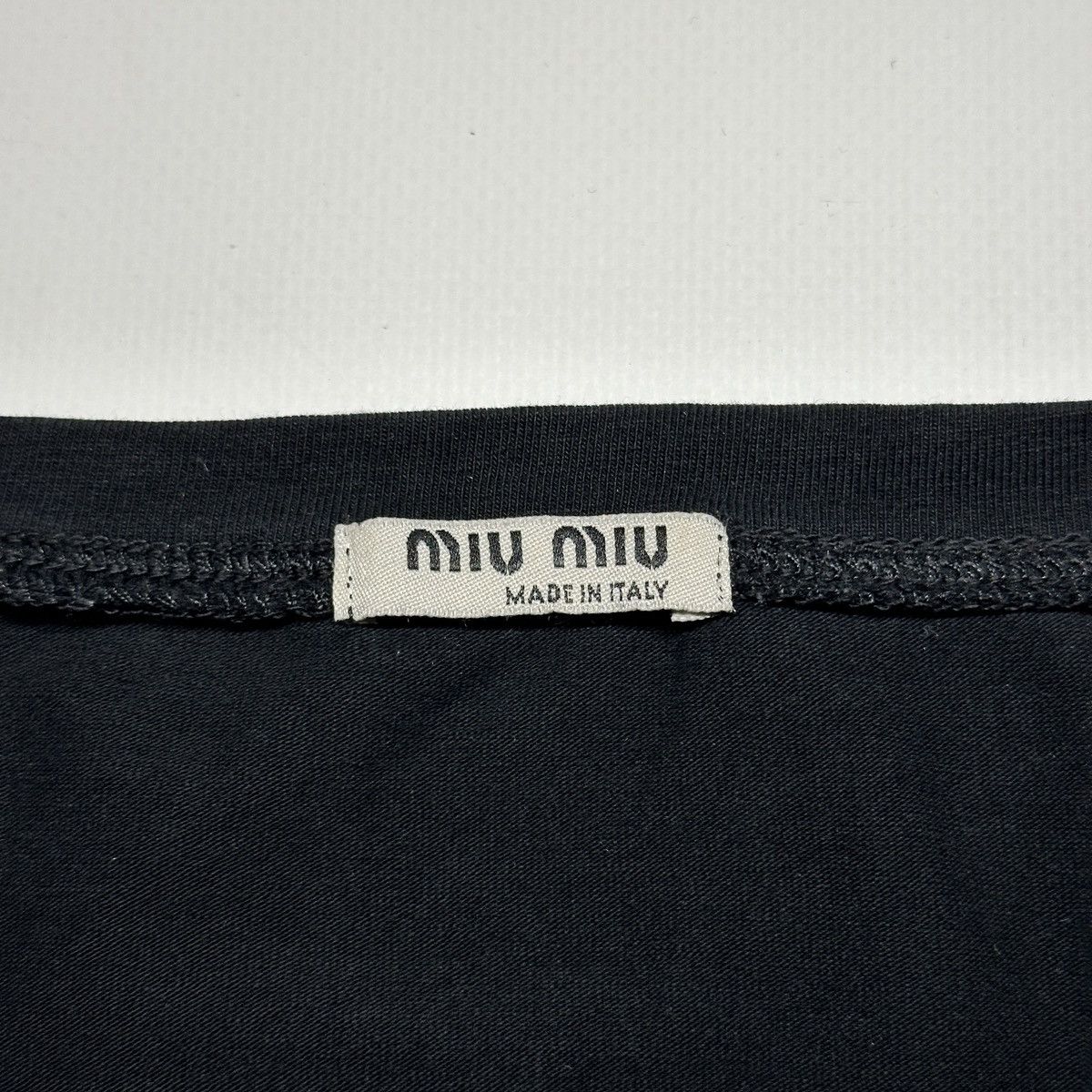 Miu Miu Miu Miu Black Graphic T-Shirt Embellished Logo Design Size S / US 4 / IT 40 - 7 Thumbnail