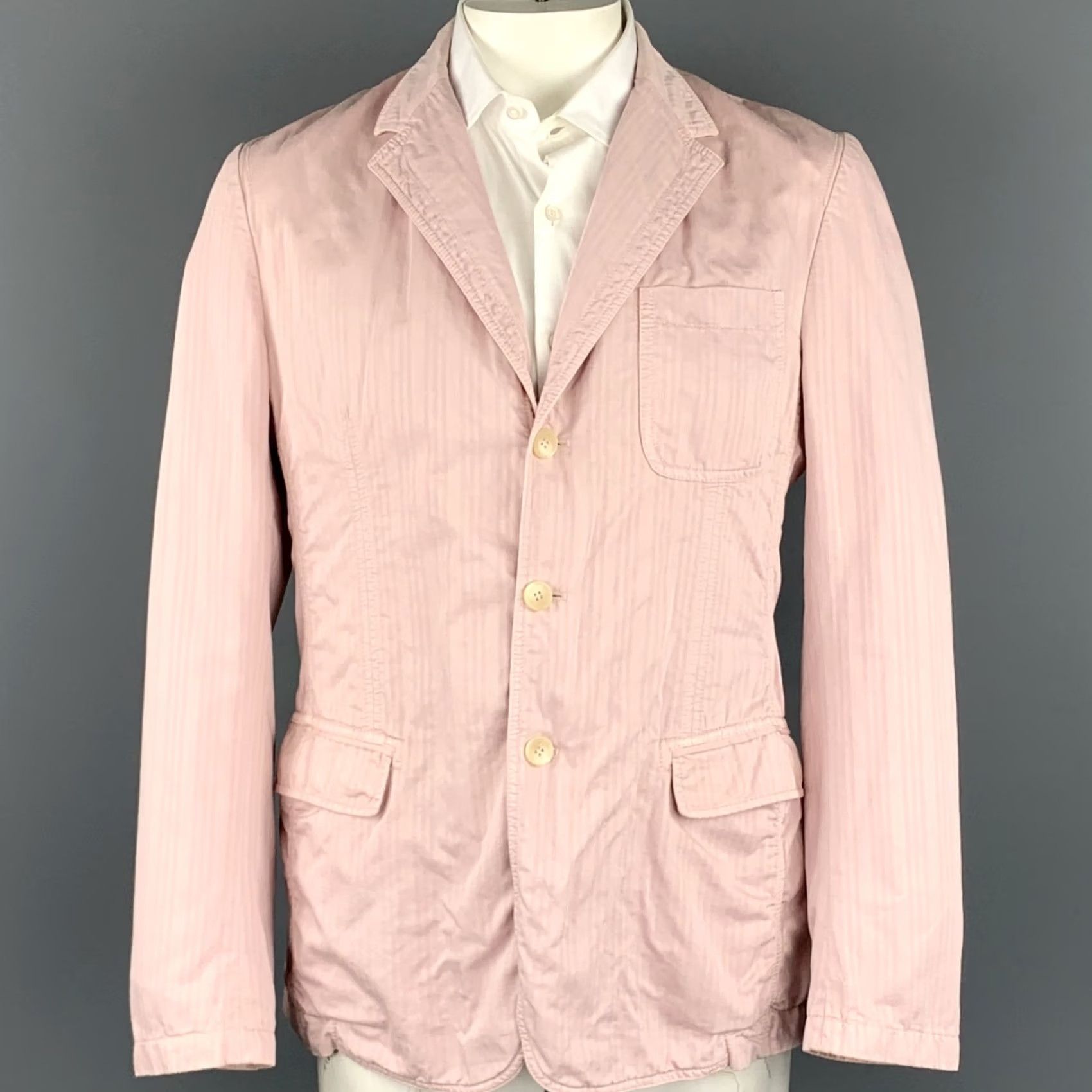Dolce & Gabbana D&G by DOLCE & GABBANA Rose Stripe Cotton Notch Lapel Sport Coat Jacket 42 Men Size US XS / EU 42 / 0 - 2 Thumbnail